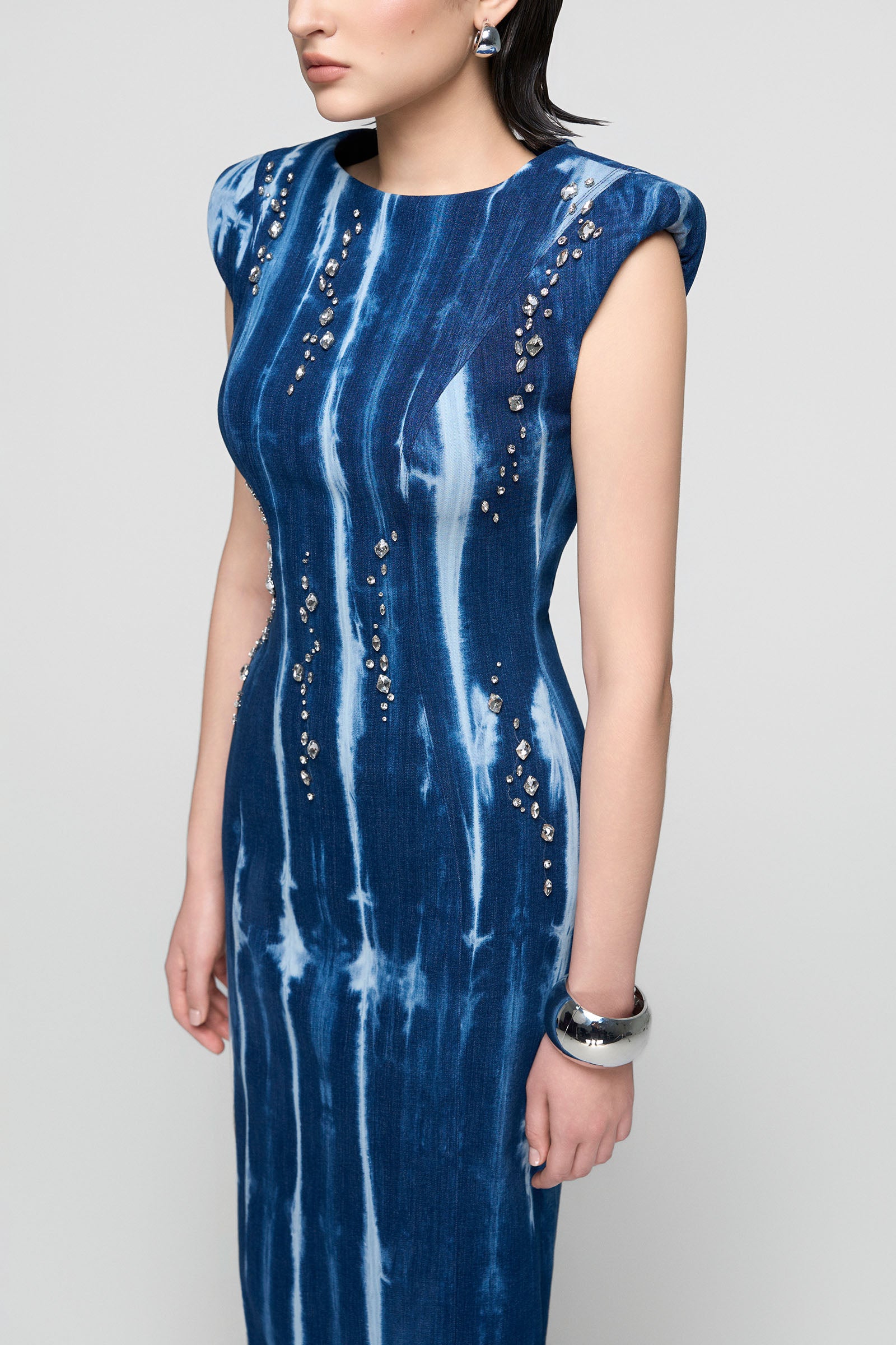 Azurine Rhinestone Maxi Dress