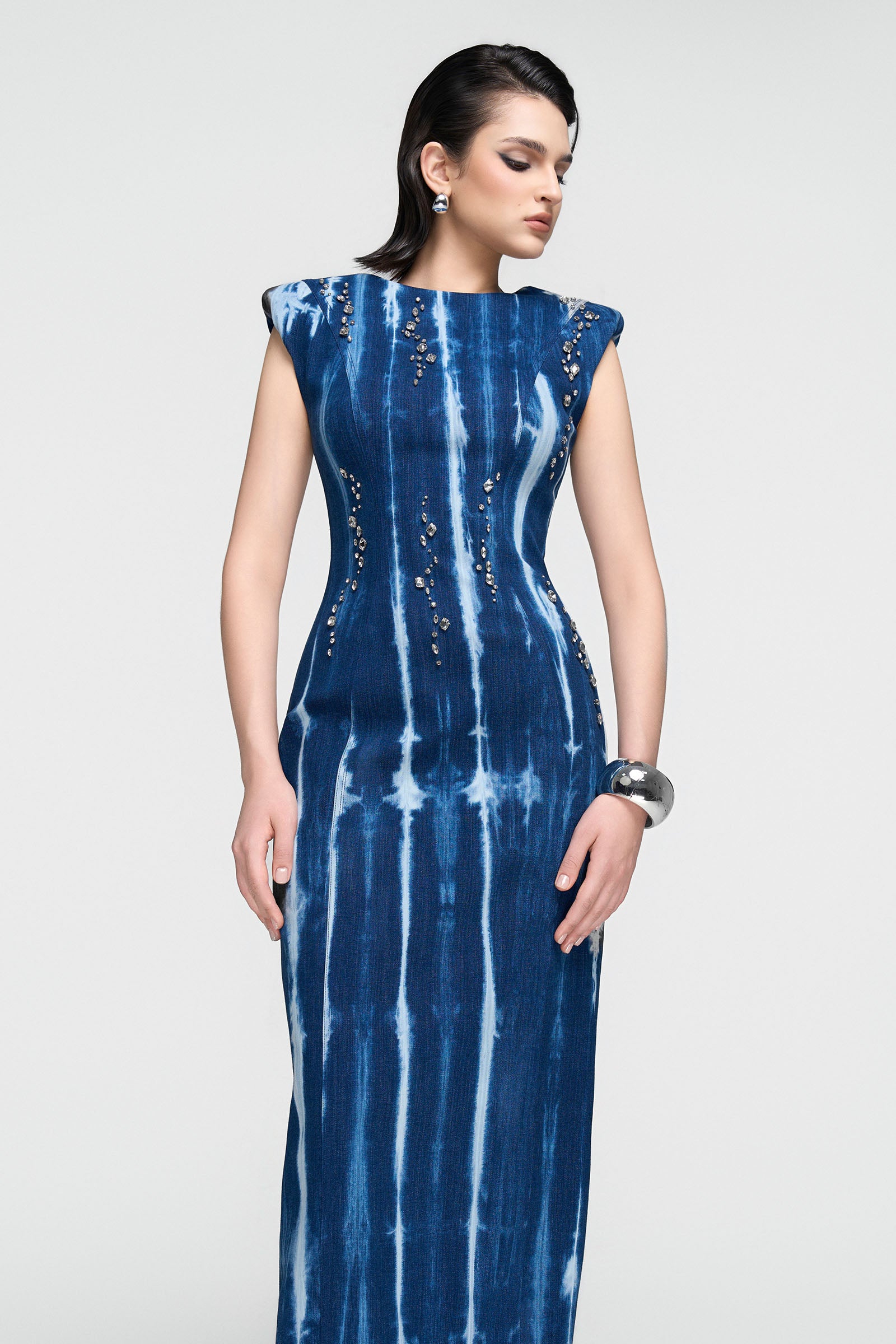 Azurine Rhinestone Maxi Dress