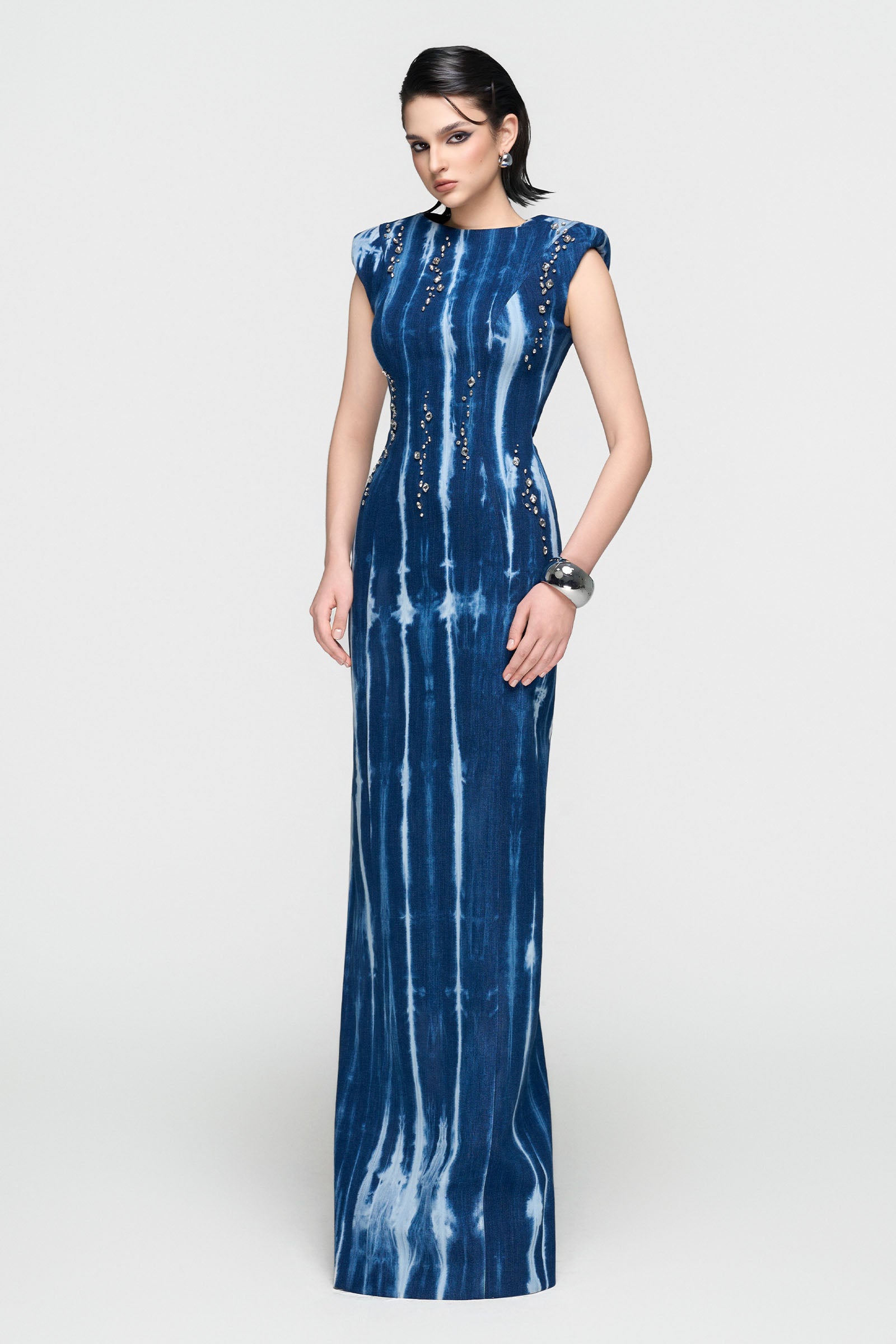 Azurine Rhinestone Maxi Dress