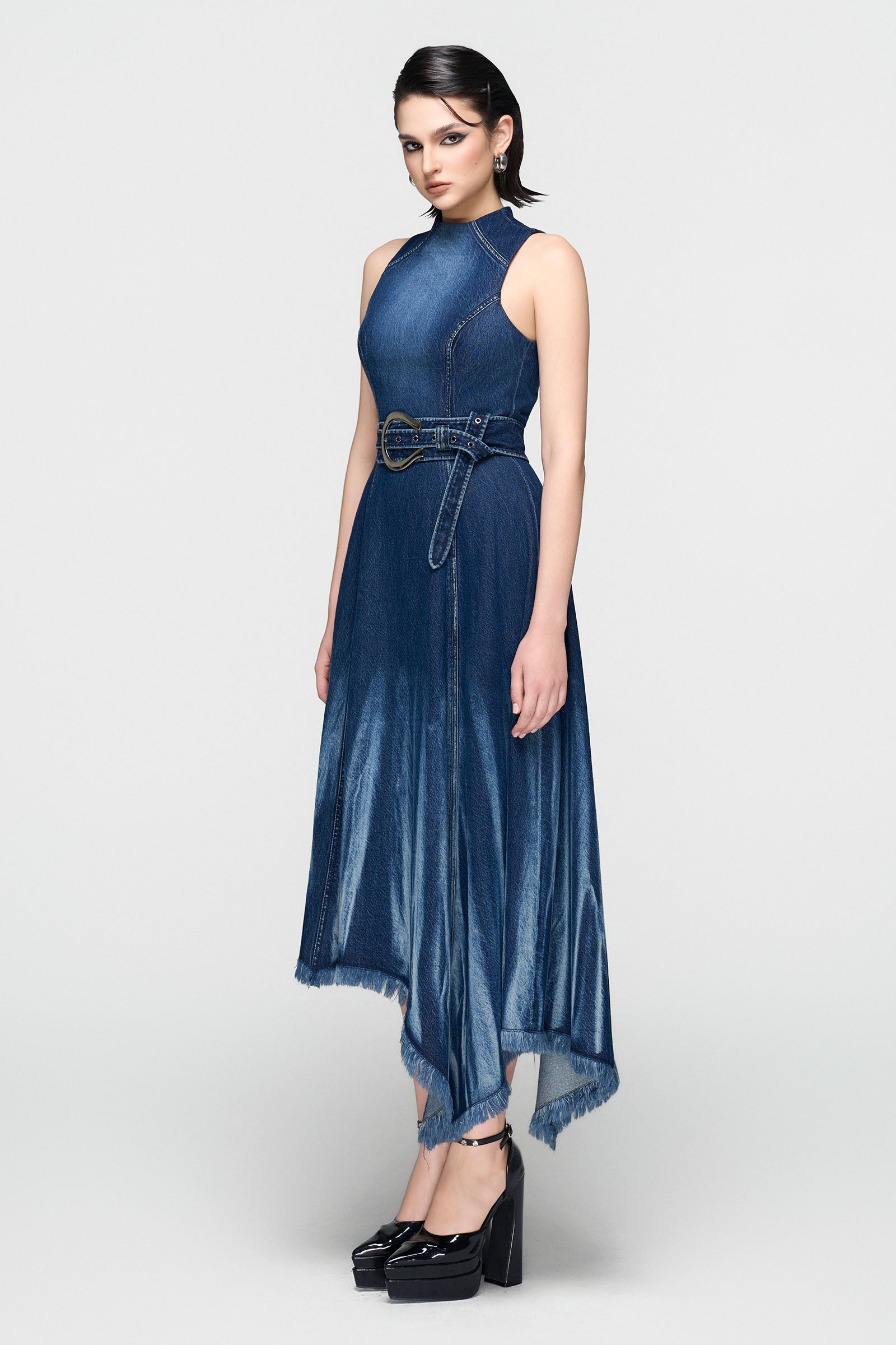 Vesper Asymmetric Midi Dress