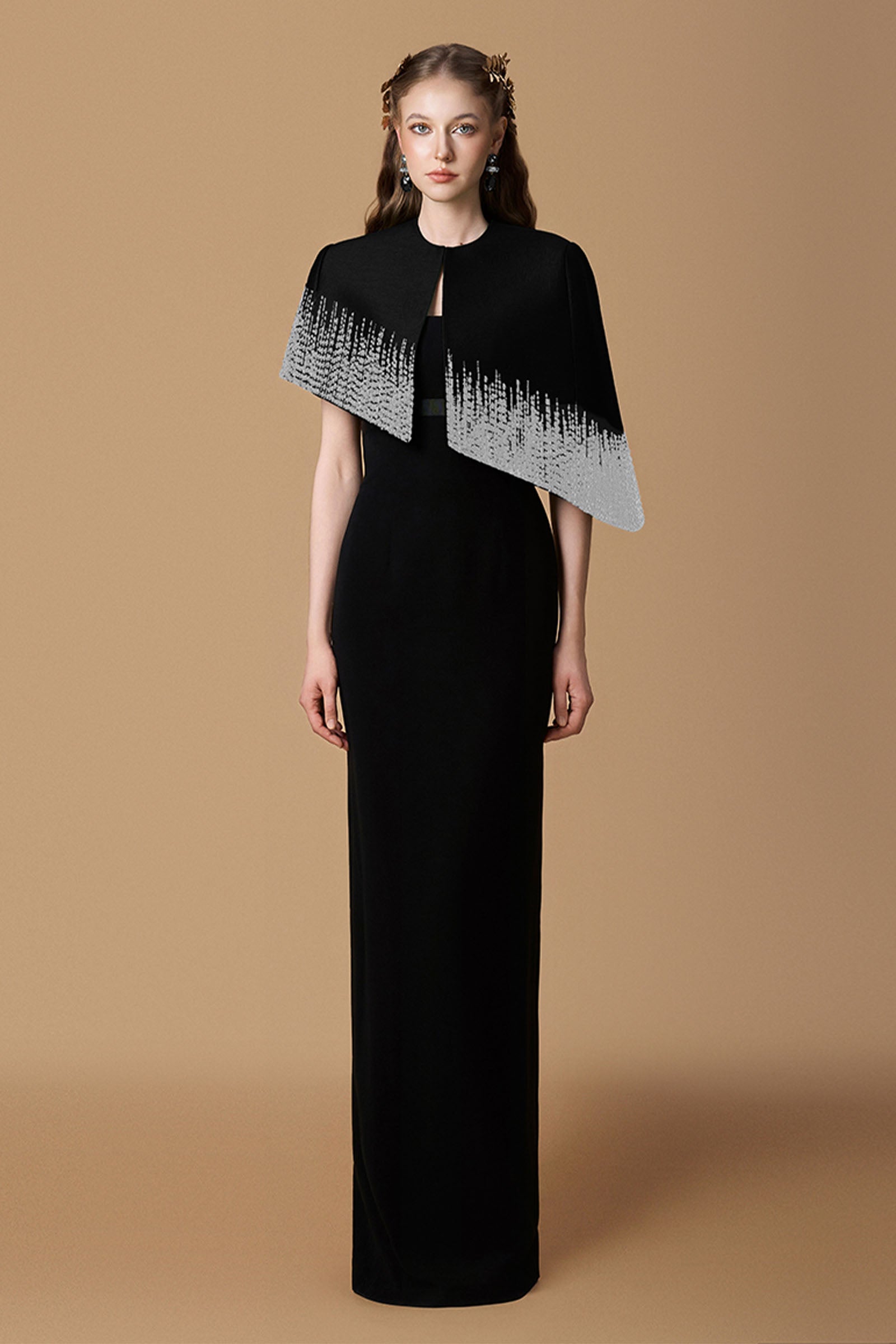 Elyra Cape Sleeve Maxi Dress