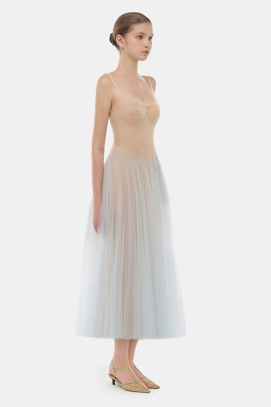 Lavinia A-line Gathering Midi Dress