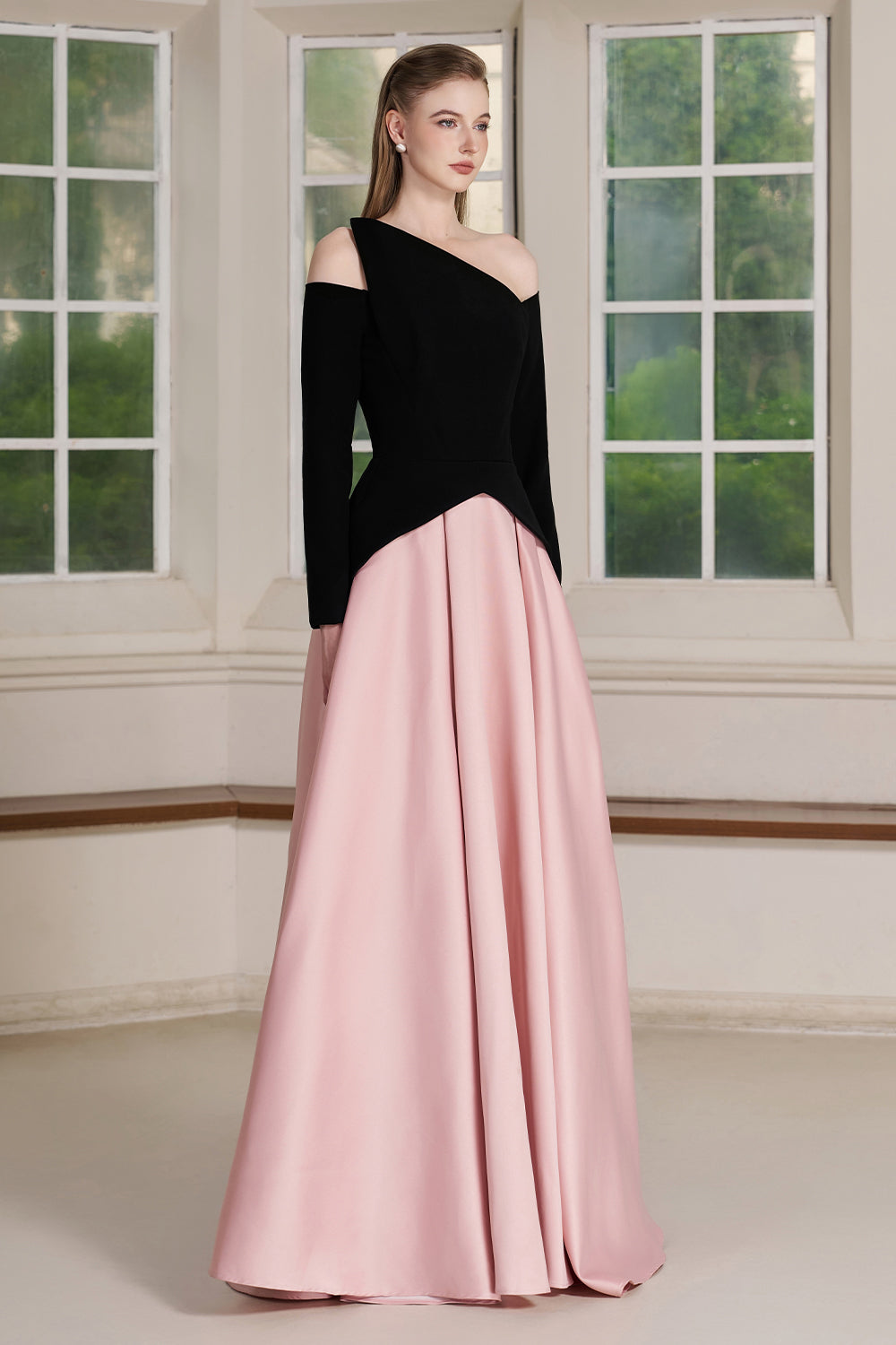 Belle Asymmetric Neck Maxi Dress