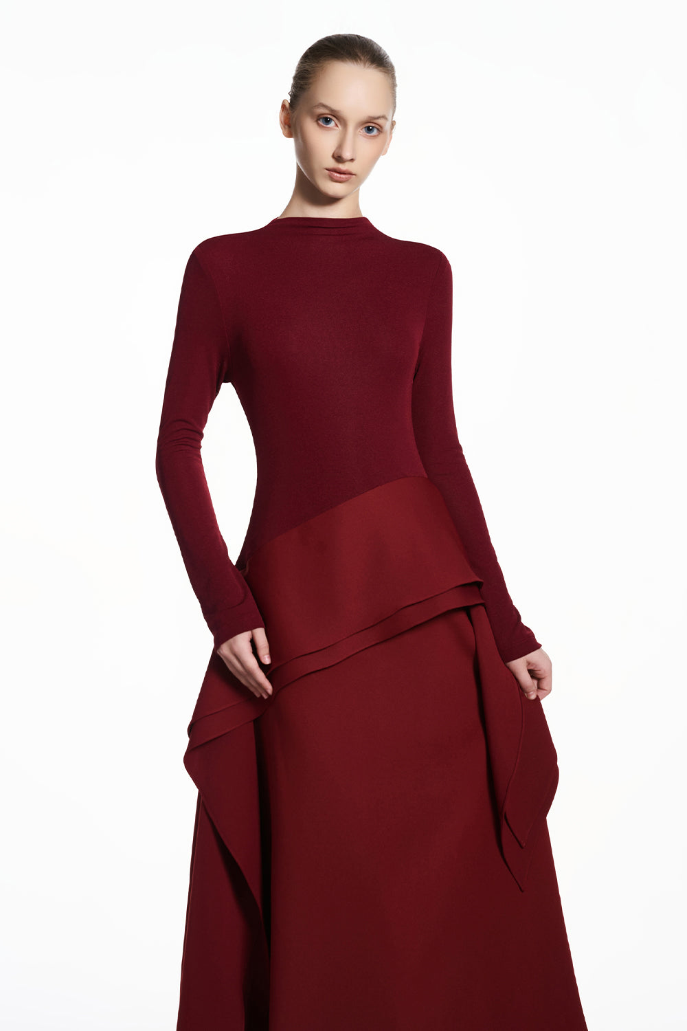 Selin High Neck Draped Maxi Dress