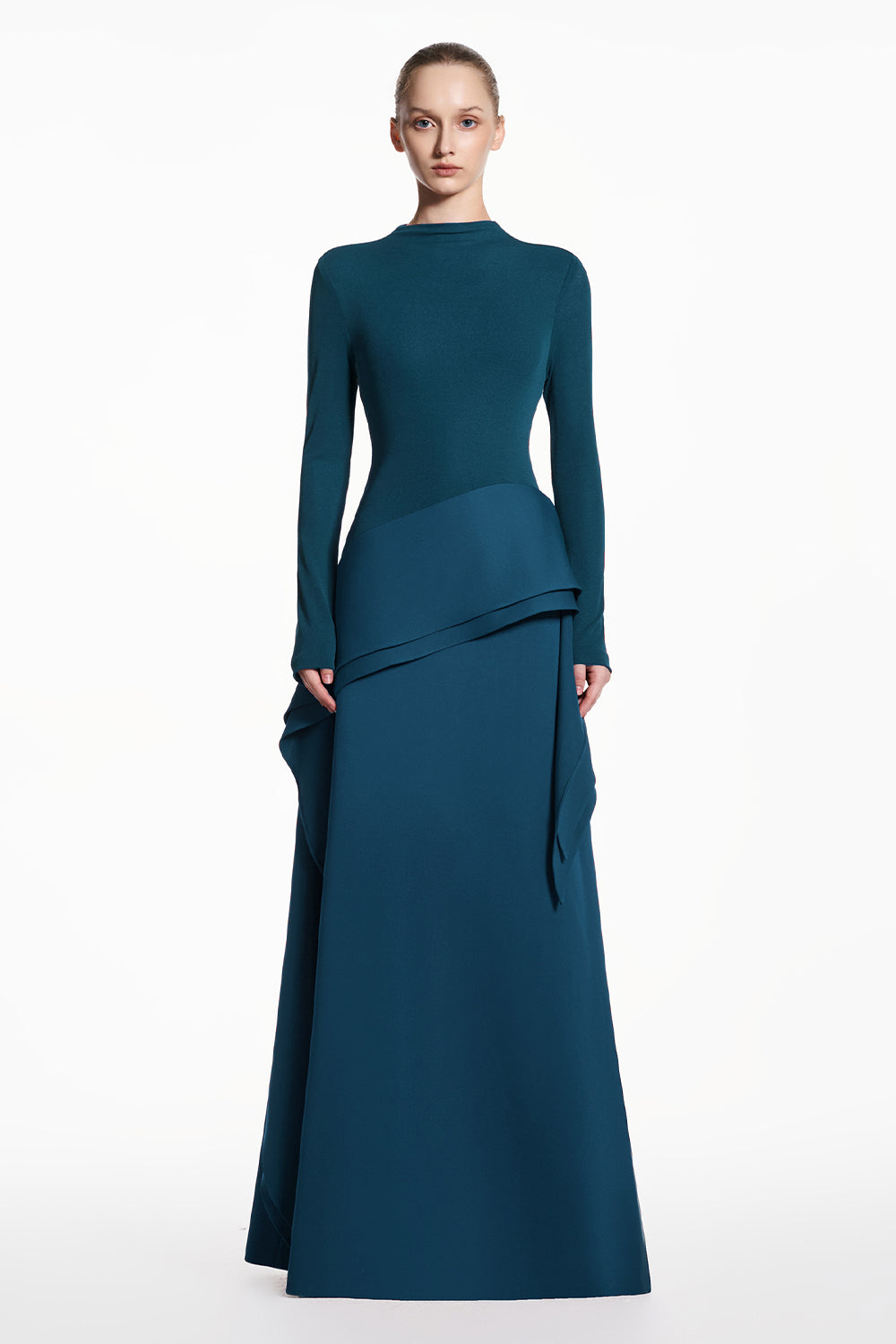 high neck draped maxi dress Toperth Olive High Neck Draped Maxi Dress Toperth