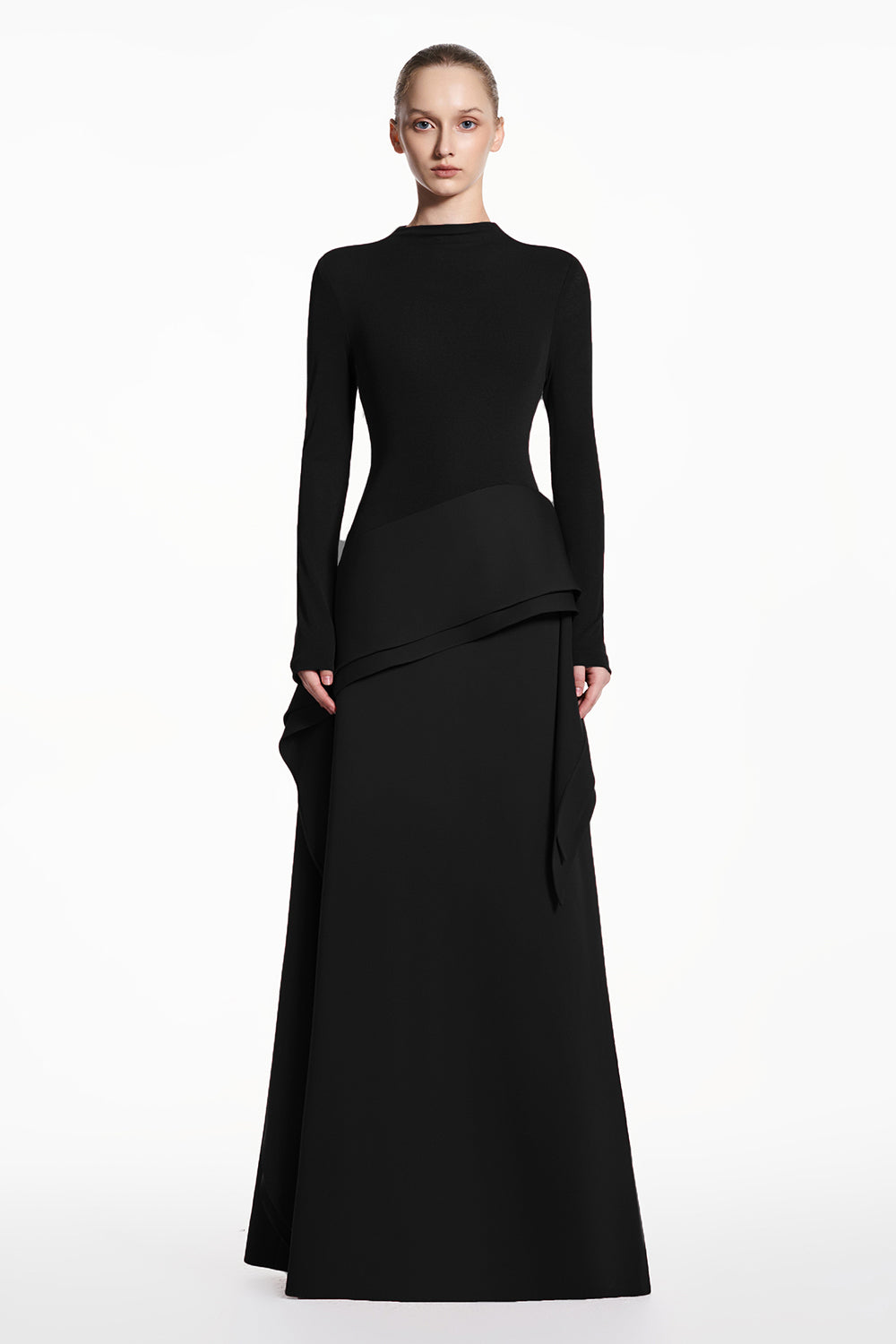 Selin High Neck Draped Maxi Dress
