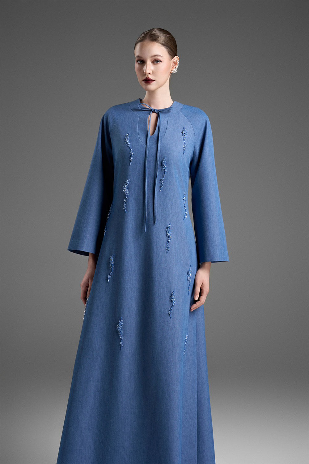 Women's Zora Keyhole Neck Bead Maxi Dress XXS/XS/S/M/L/XL/XXL/Customize Blue  Yonder MEAN BLVD