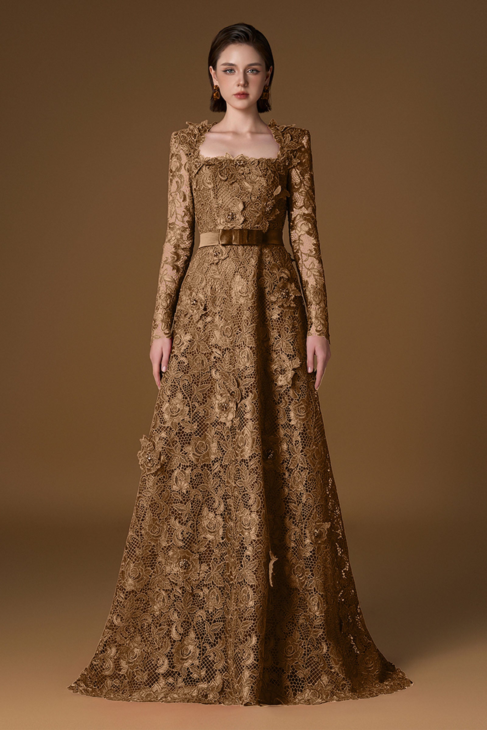 Evara Trapeze Neck Maxi Dress