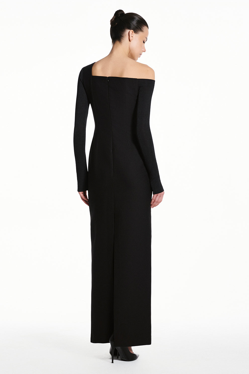 Ena Asymmetric Neck Draped Maxi Dress