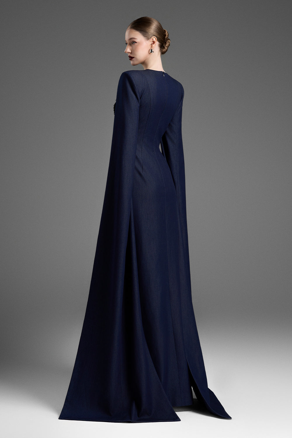 Sofia Cape Sleeve Bead Maxi Dress