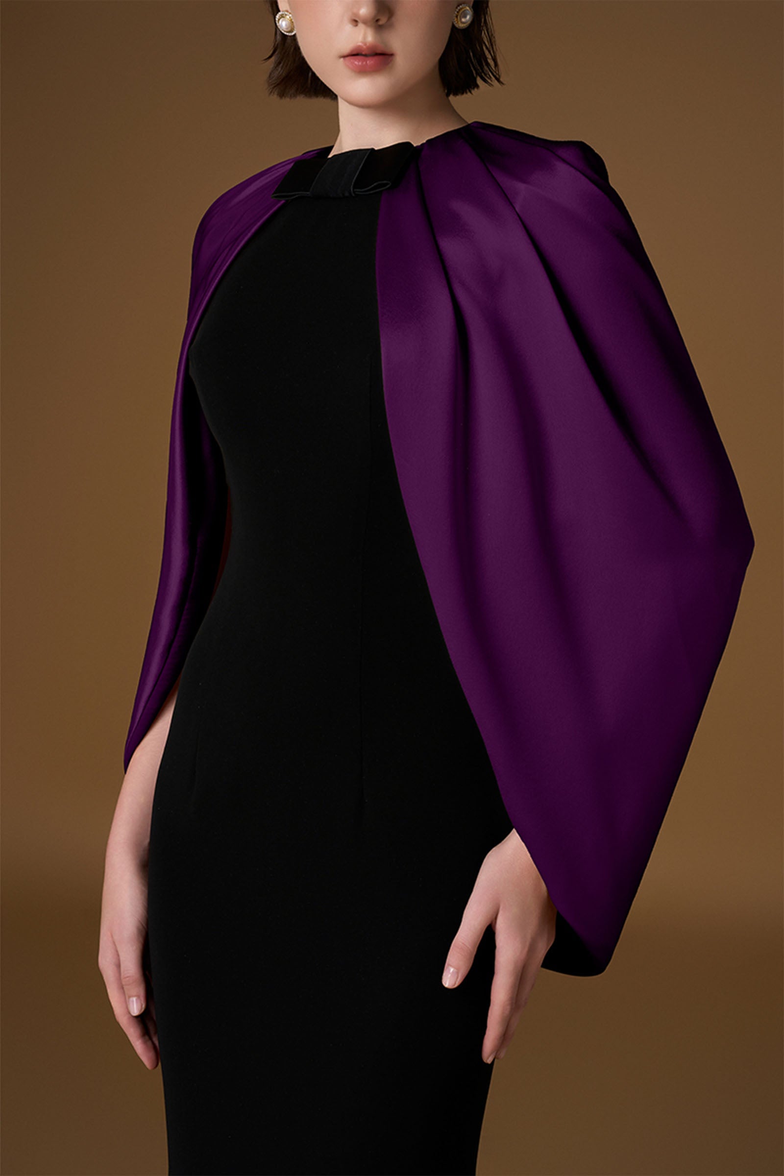 Orise Cape Sleeve Maxi Dress