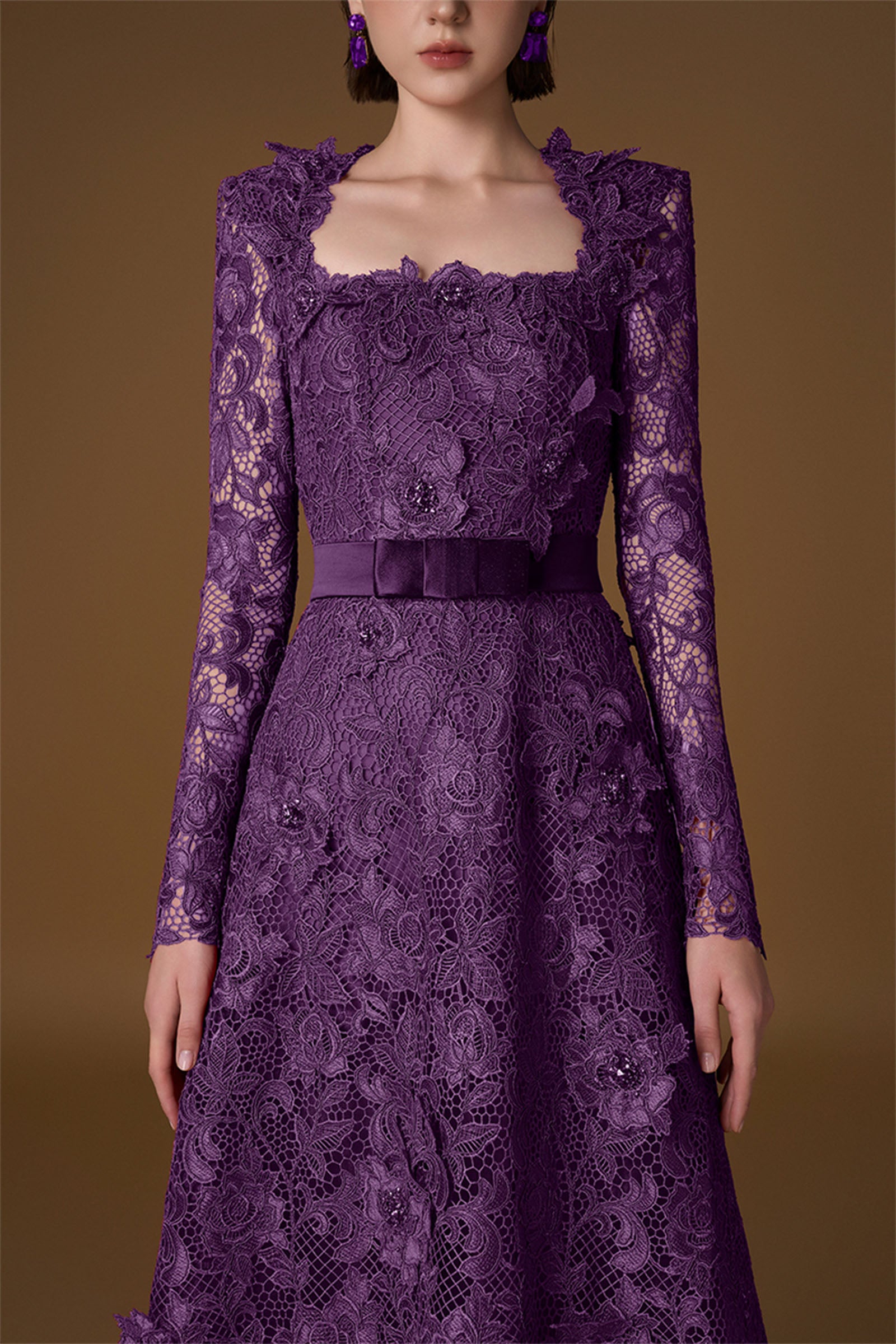 Evara Trapeze Neck Maxi Dress