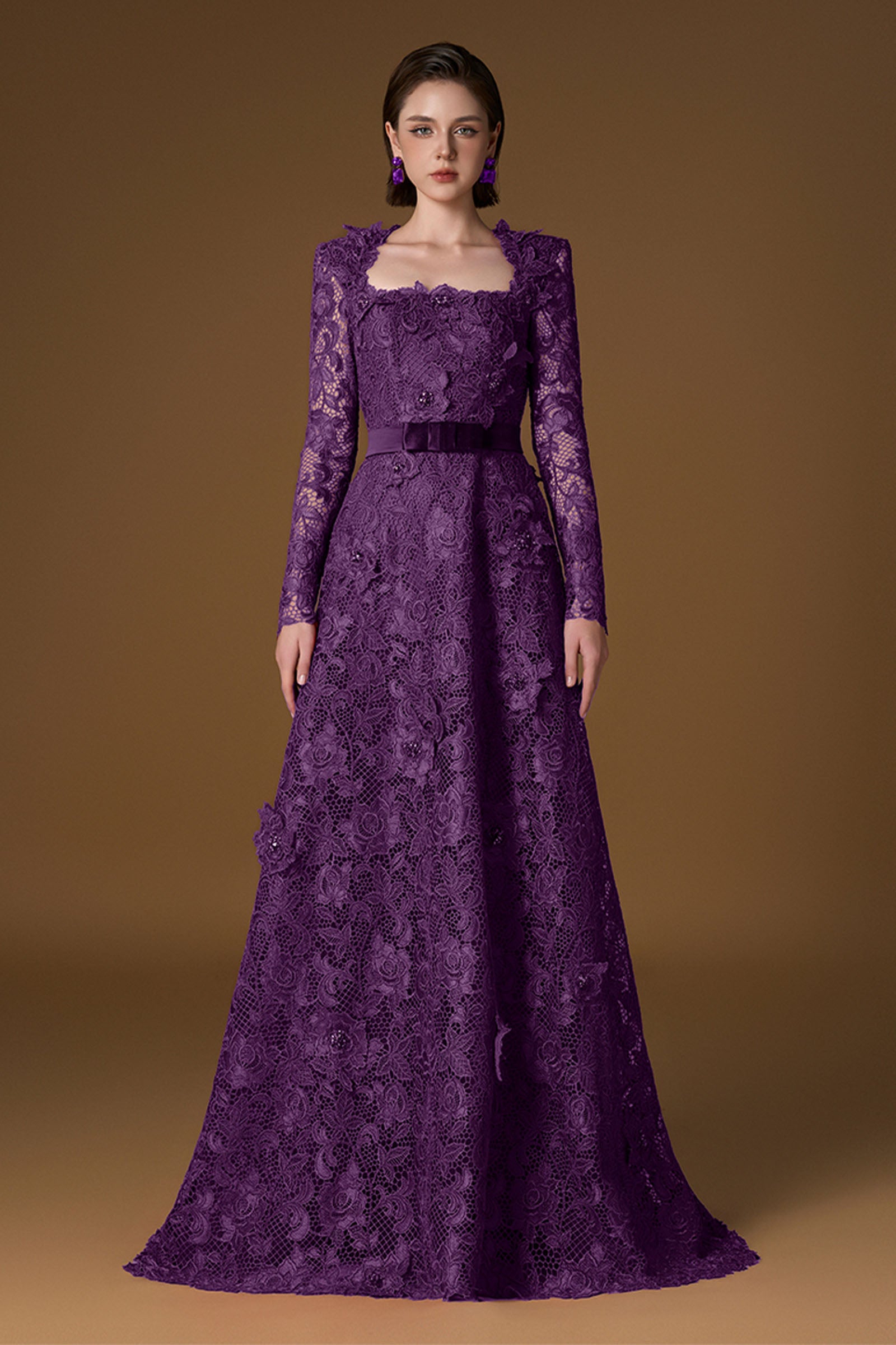 Evara Trapeze Neck Maxi Dress