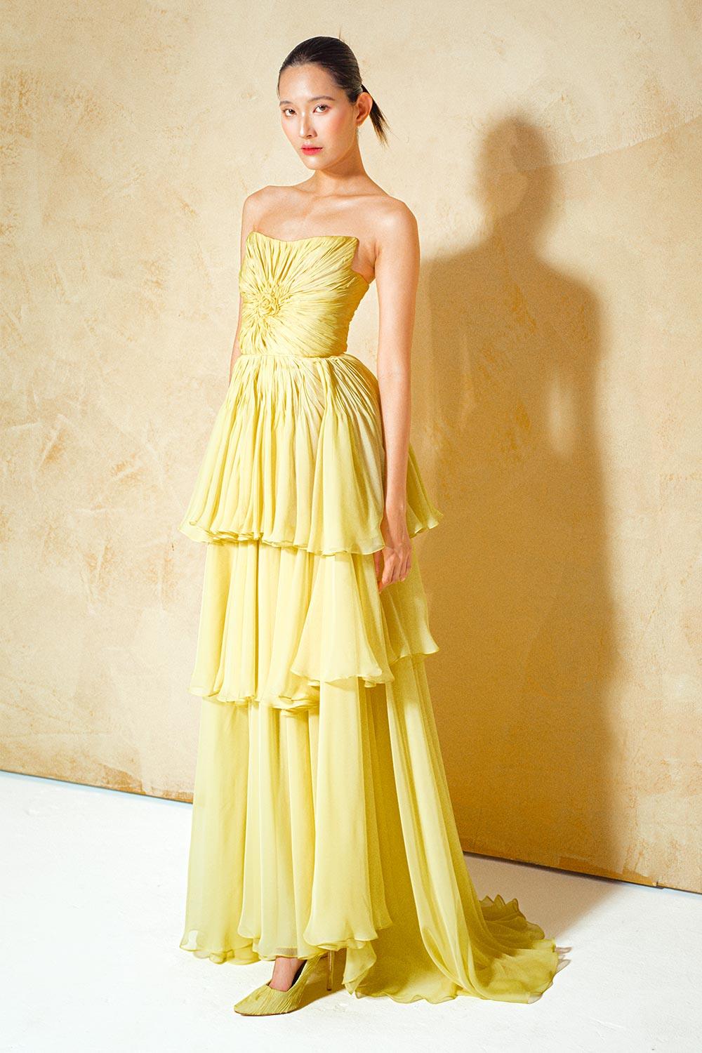 organza yellow dress 1930's Yellow Organza Dress  Eveliina Vintage