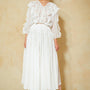 Primrose Blouson V-Neck Organza Voile Midi Dress