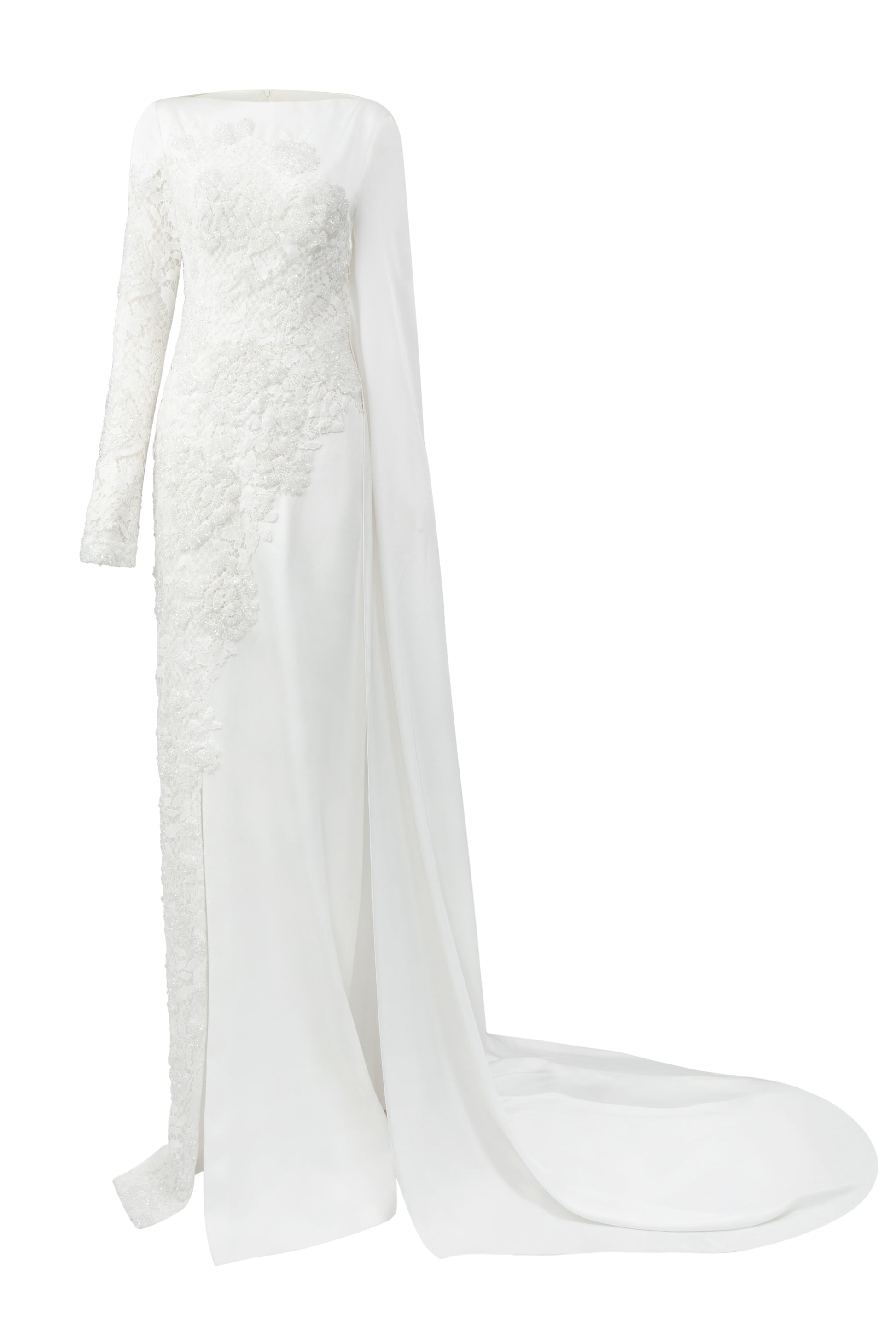 Women's Gossamer Silk Maxi Dress S/M/L/XL/XXL/3XL/Customize White MEAN BLVD White / L