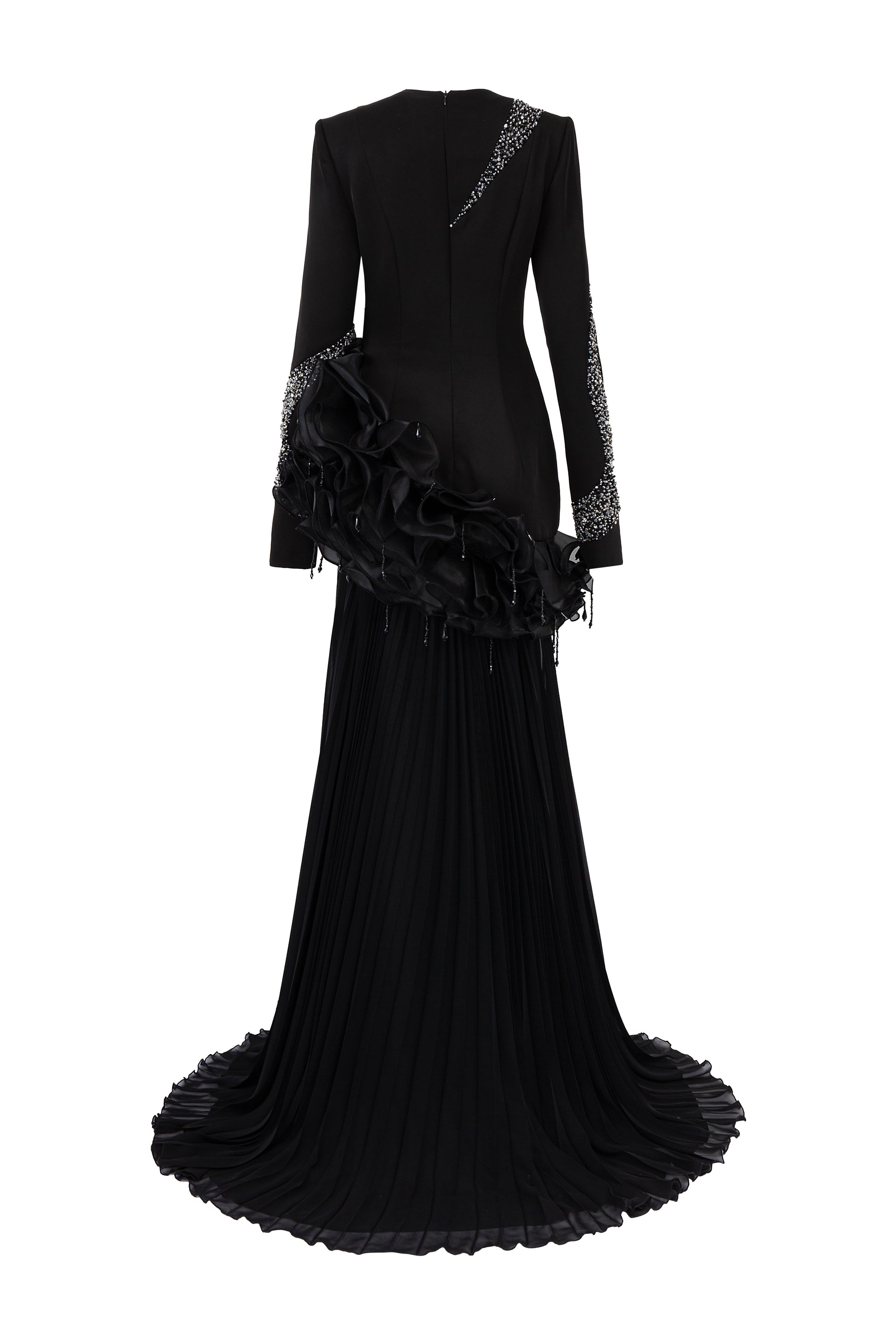 black fringe maxi dress House of Harlow 1960 Hera Fringe Maxi Dress in Black