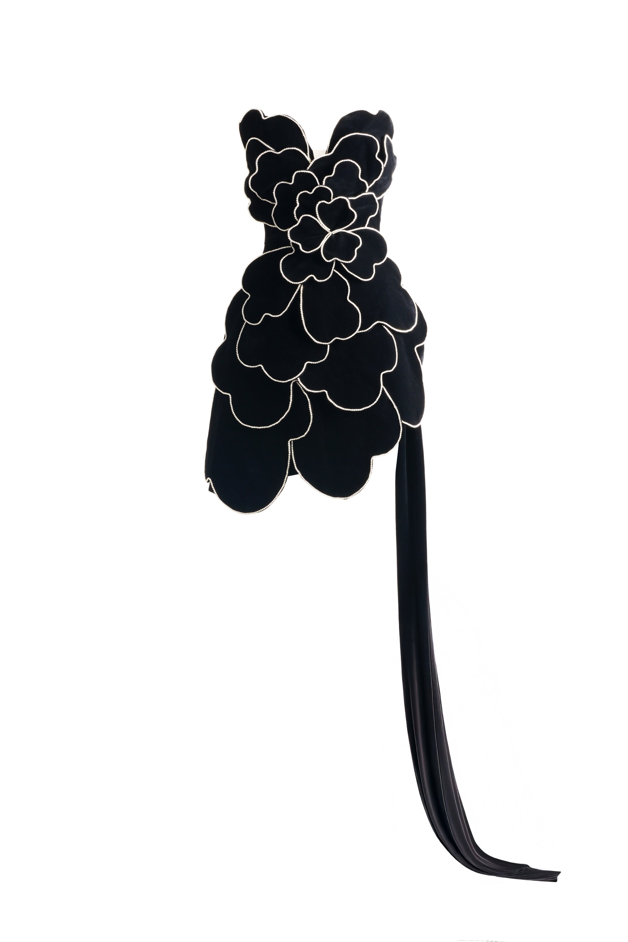 Piper Asymmetric Floral Velvet Mini Dress