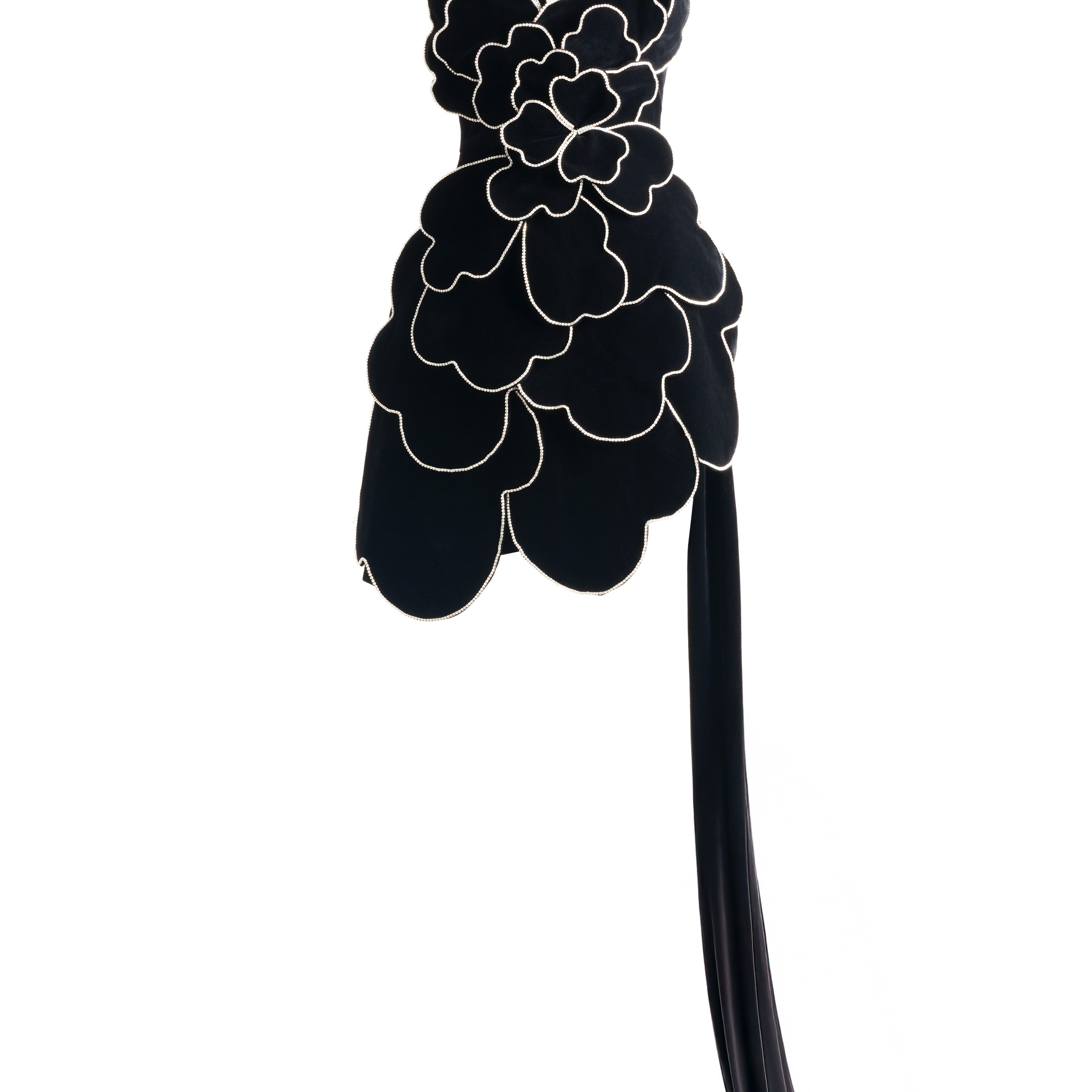 Piper Asymmetric Floral Velvet Mini Dress