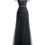 Jayleen Gored Off-Shoulder Organza Maxi Dress
