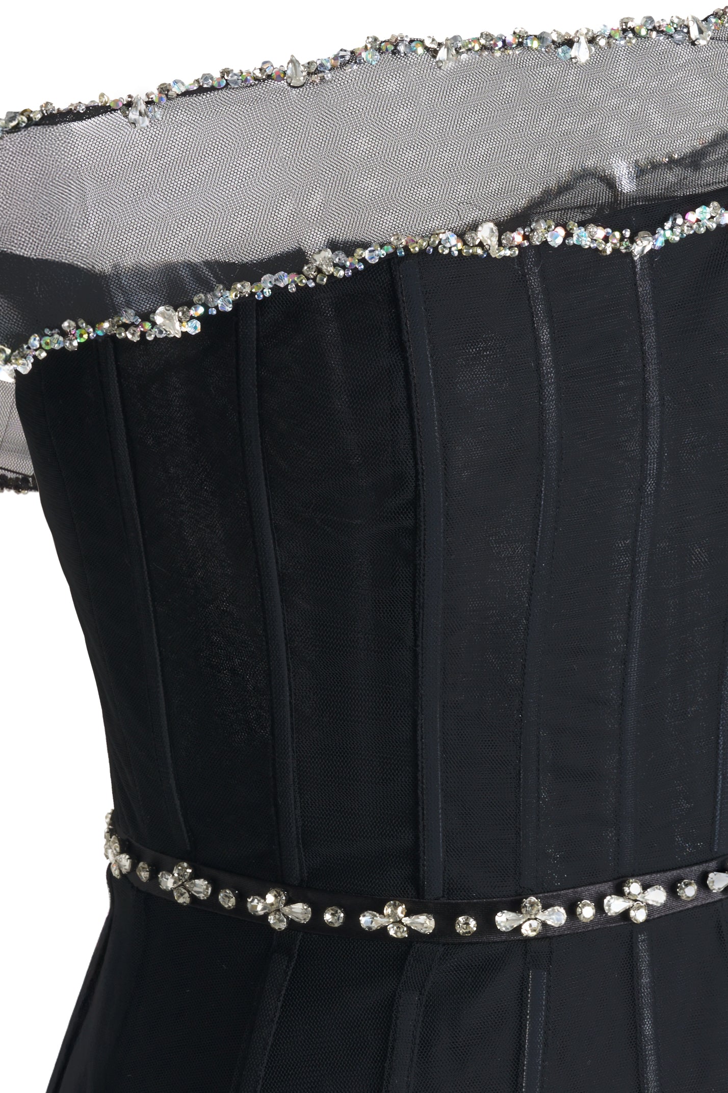 Jayleen Gored Off-Shoulder Organza Maxi Dress