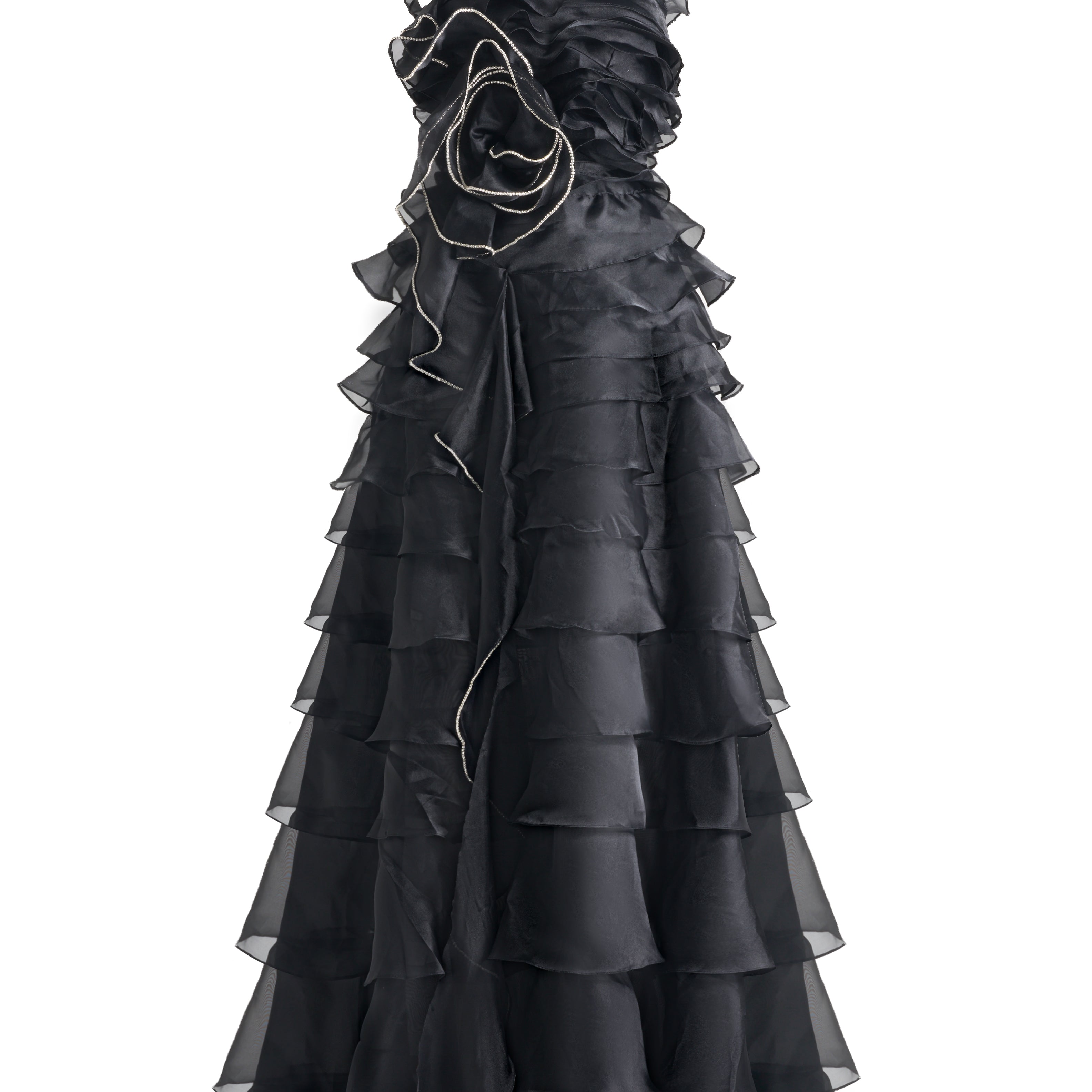 Hadley A-line Ruffle Layer Organza Maxi Dress