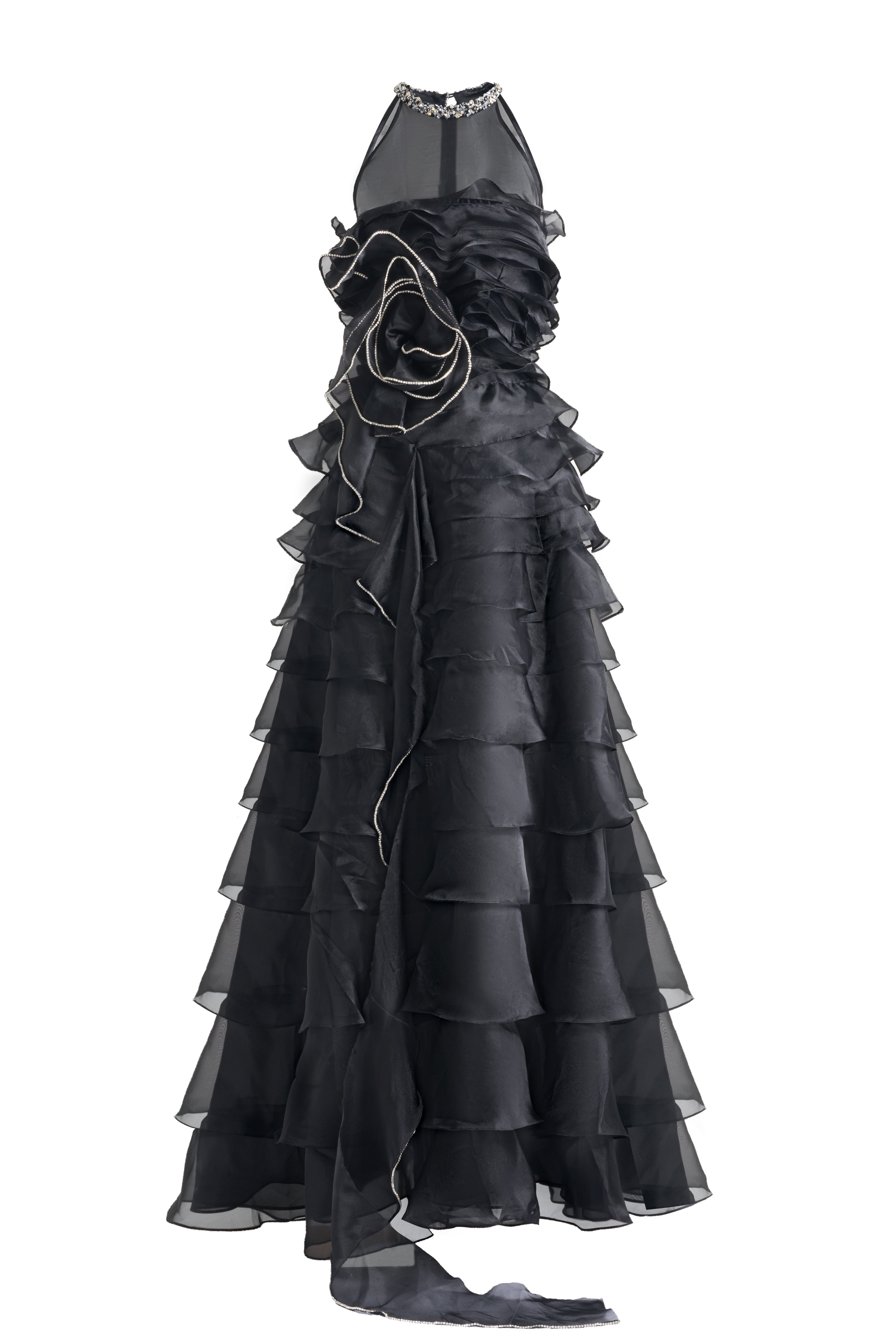 Hadley A-line Ruffle Layer Organza Maxi Dress