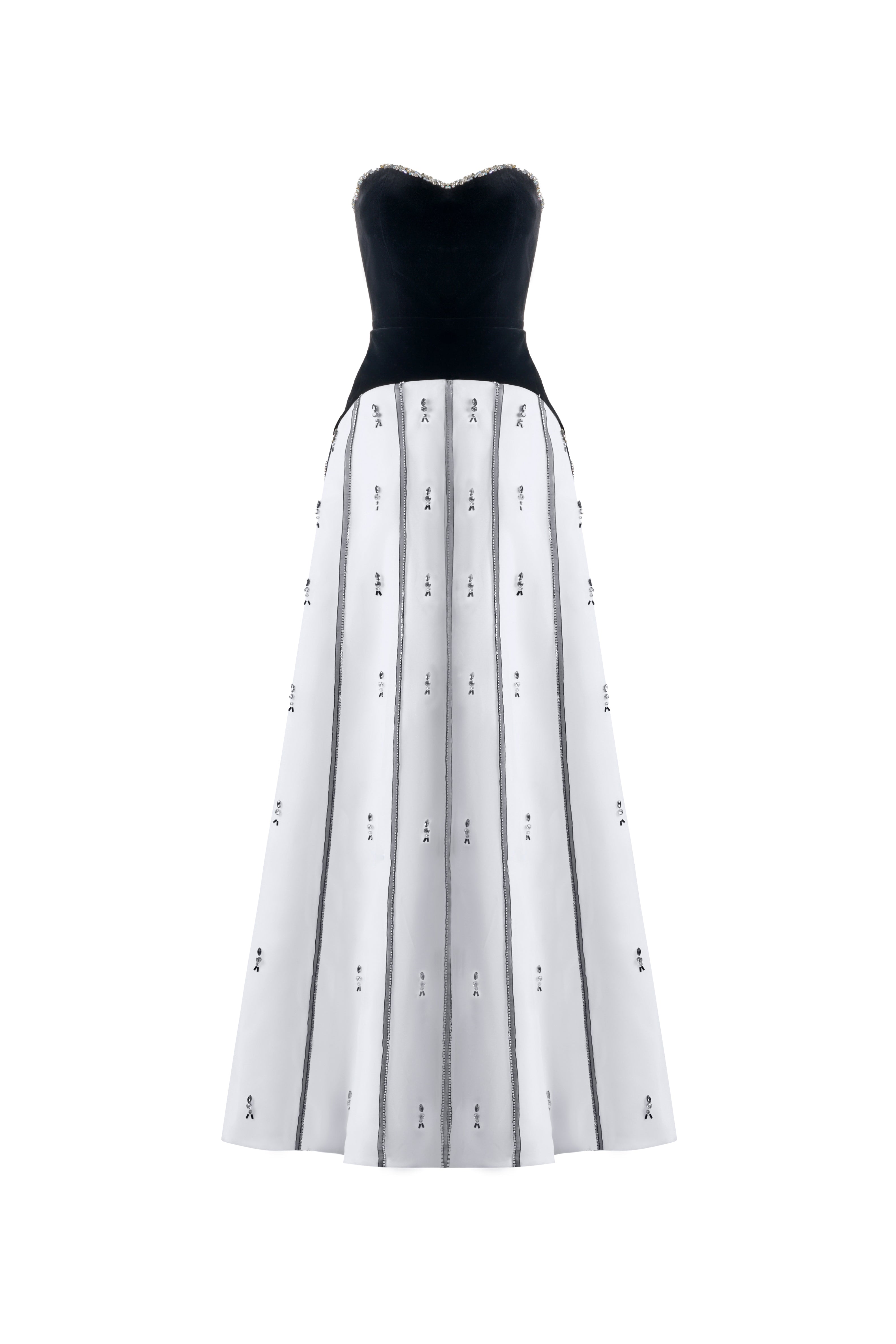 April A-line Semi-Heart Neck Polyester Maxi Dress