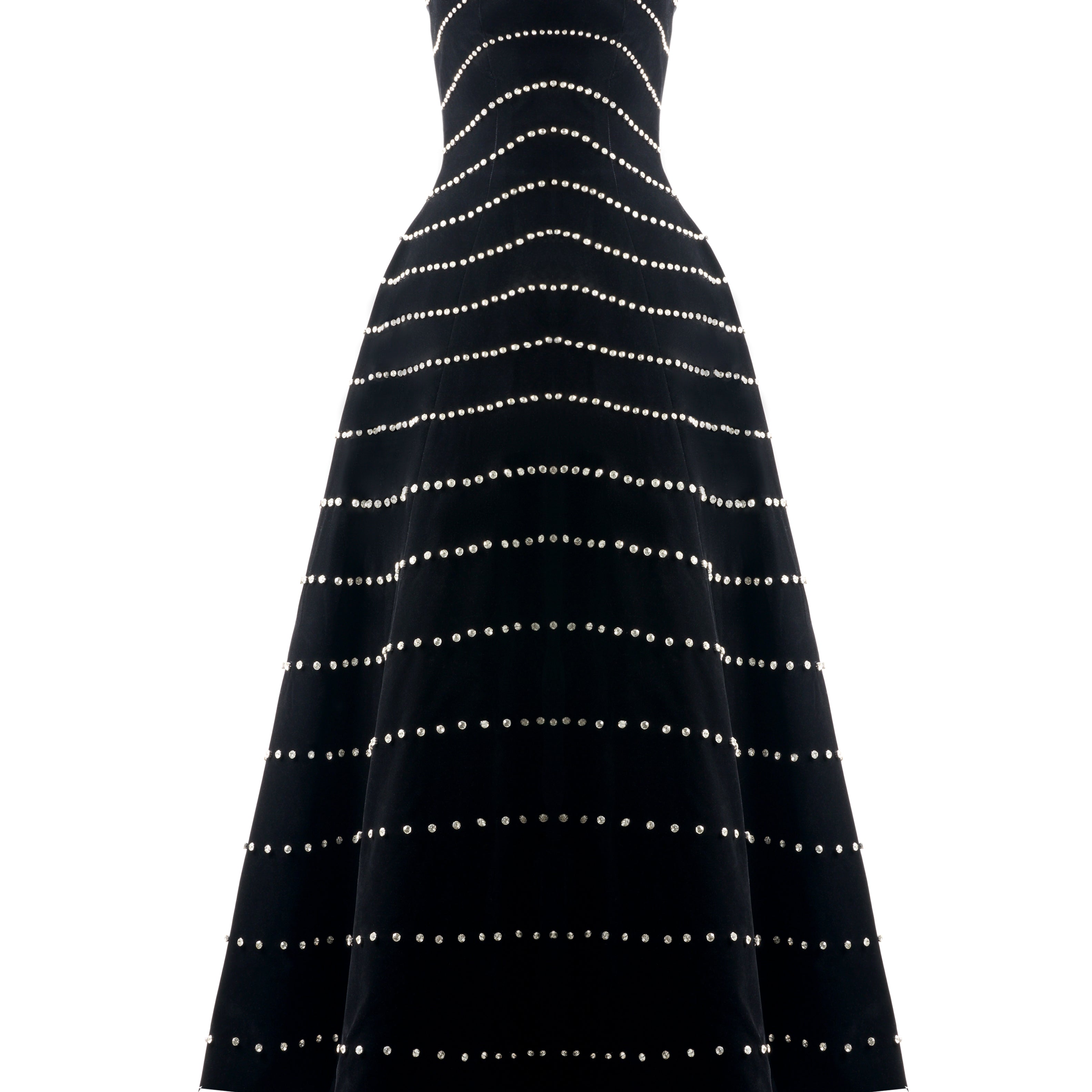 Greta A-line Straight Across Neck Polyester Maxi Dress