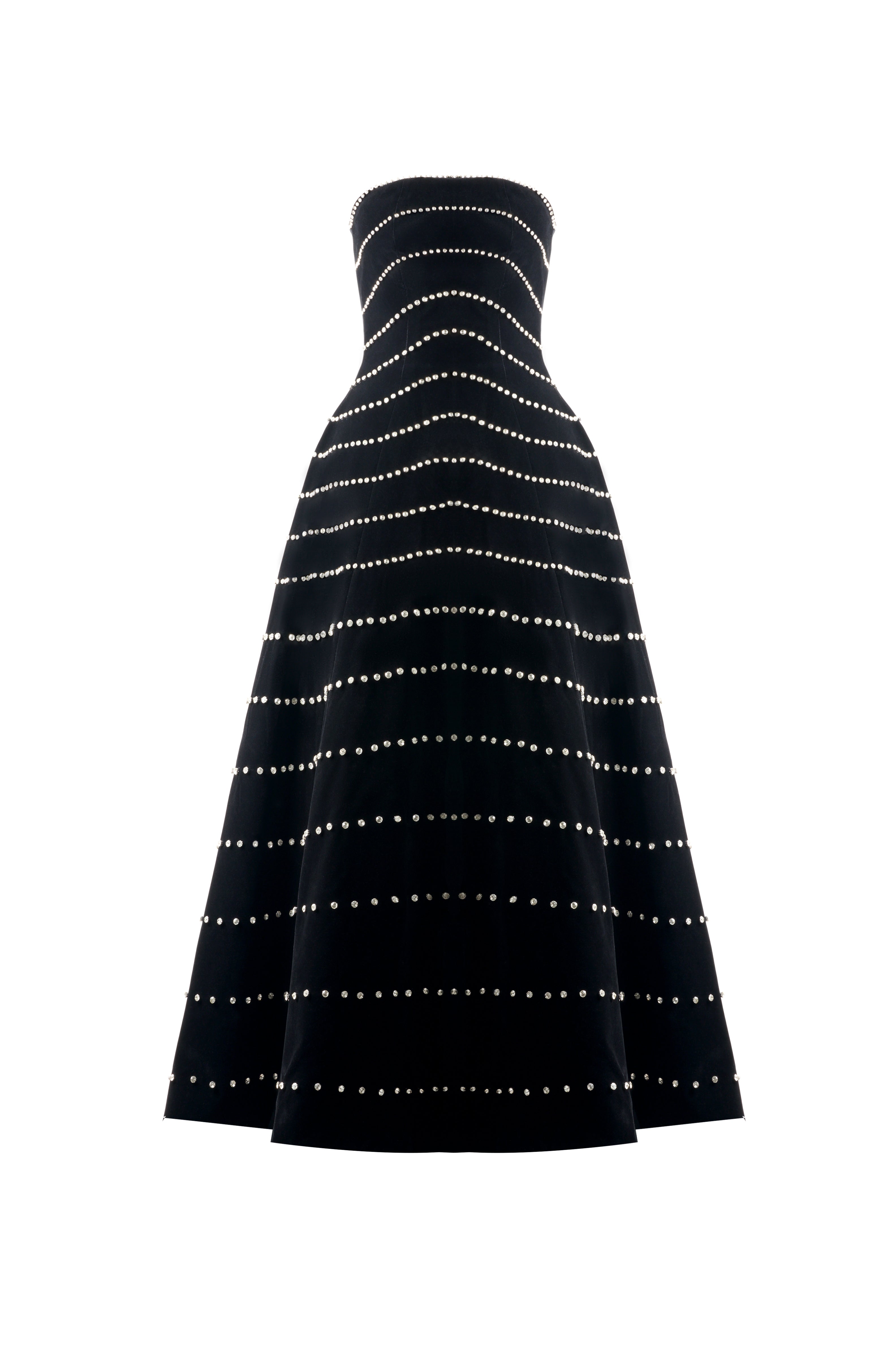 Greta A-line Straight Across Neck Polyester Maxi Dress