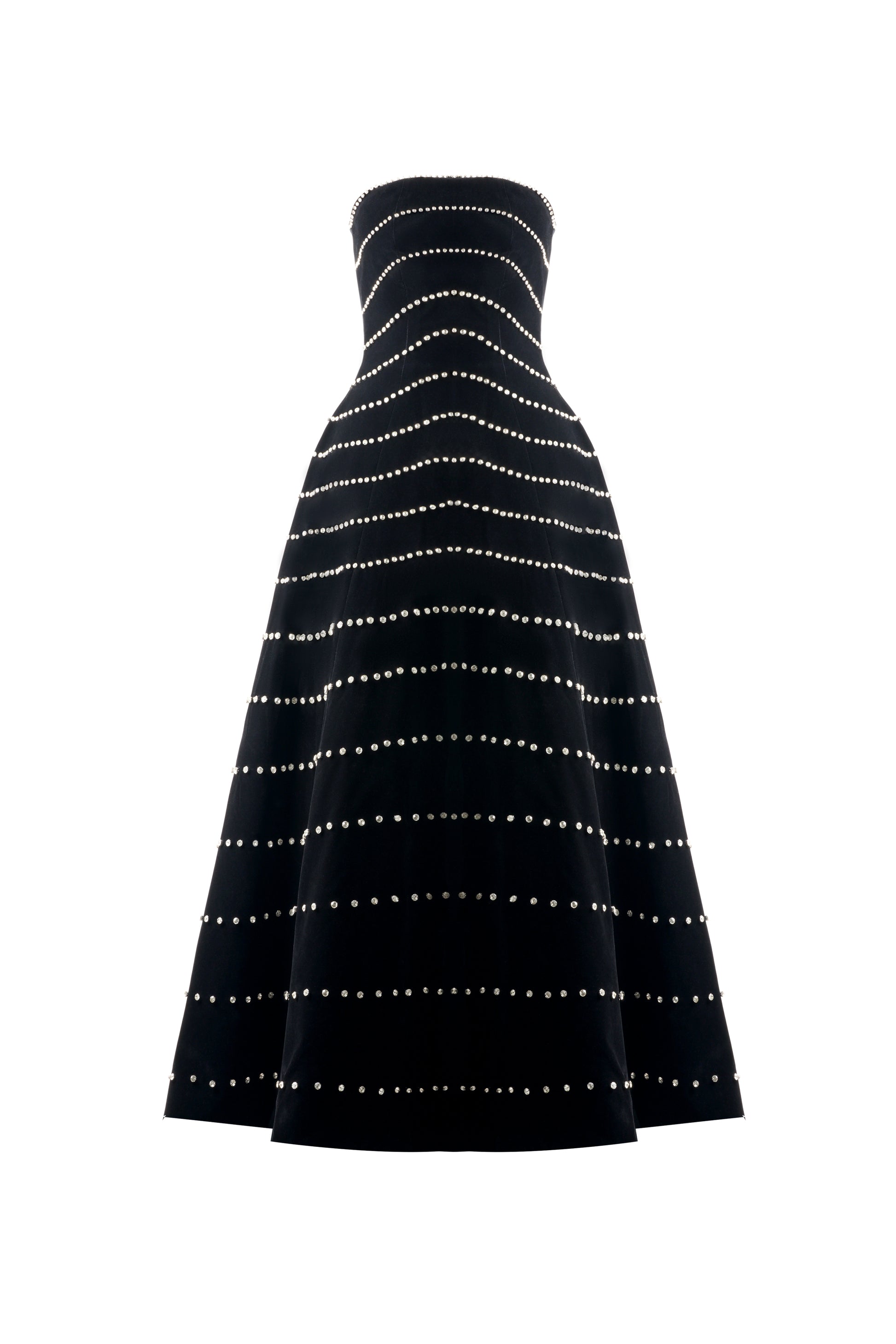 Greta A-line Straight Across Neck Polyester Maxi Dress