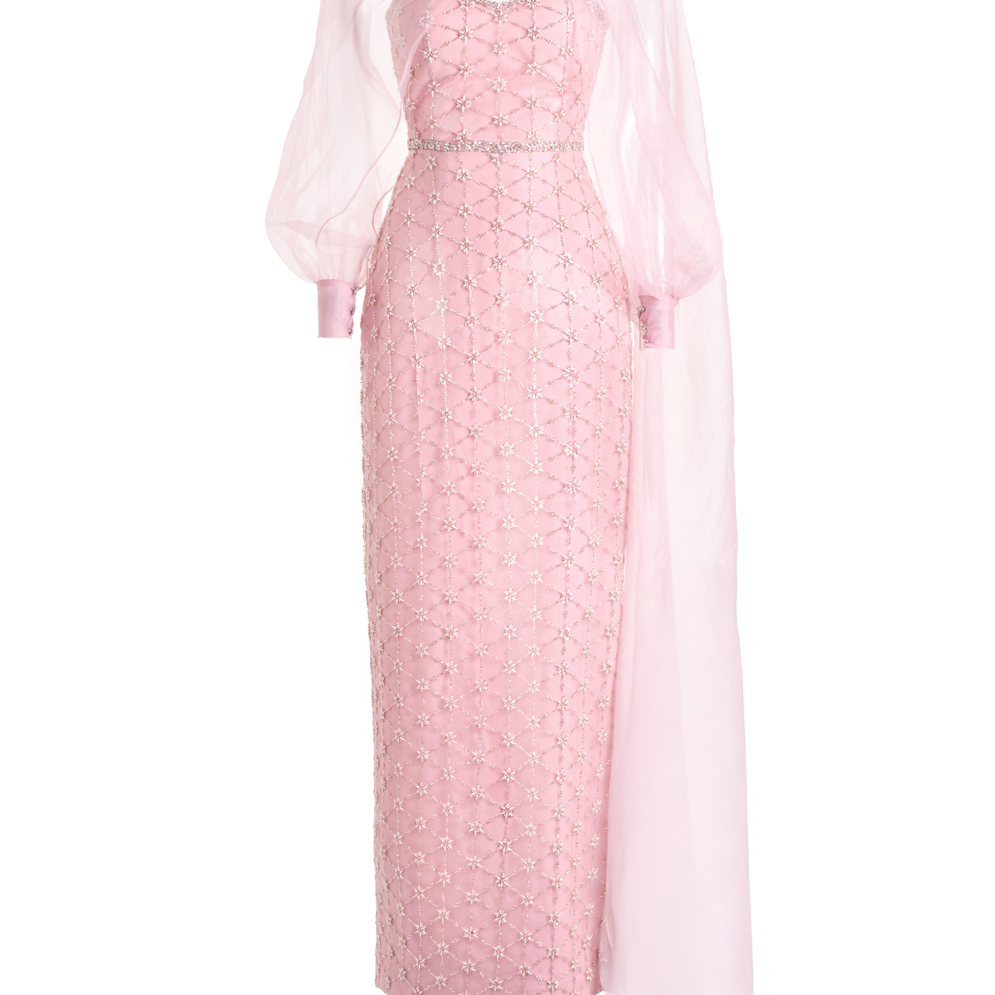 Oaklyn Sheath Bishop Sleeved Polyester Maxi Set