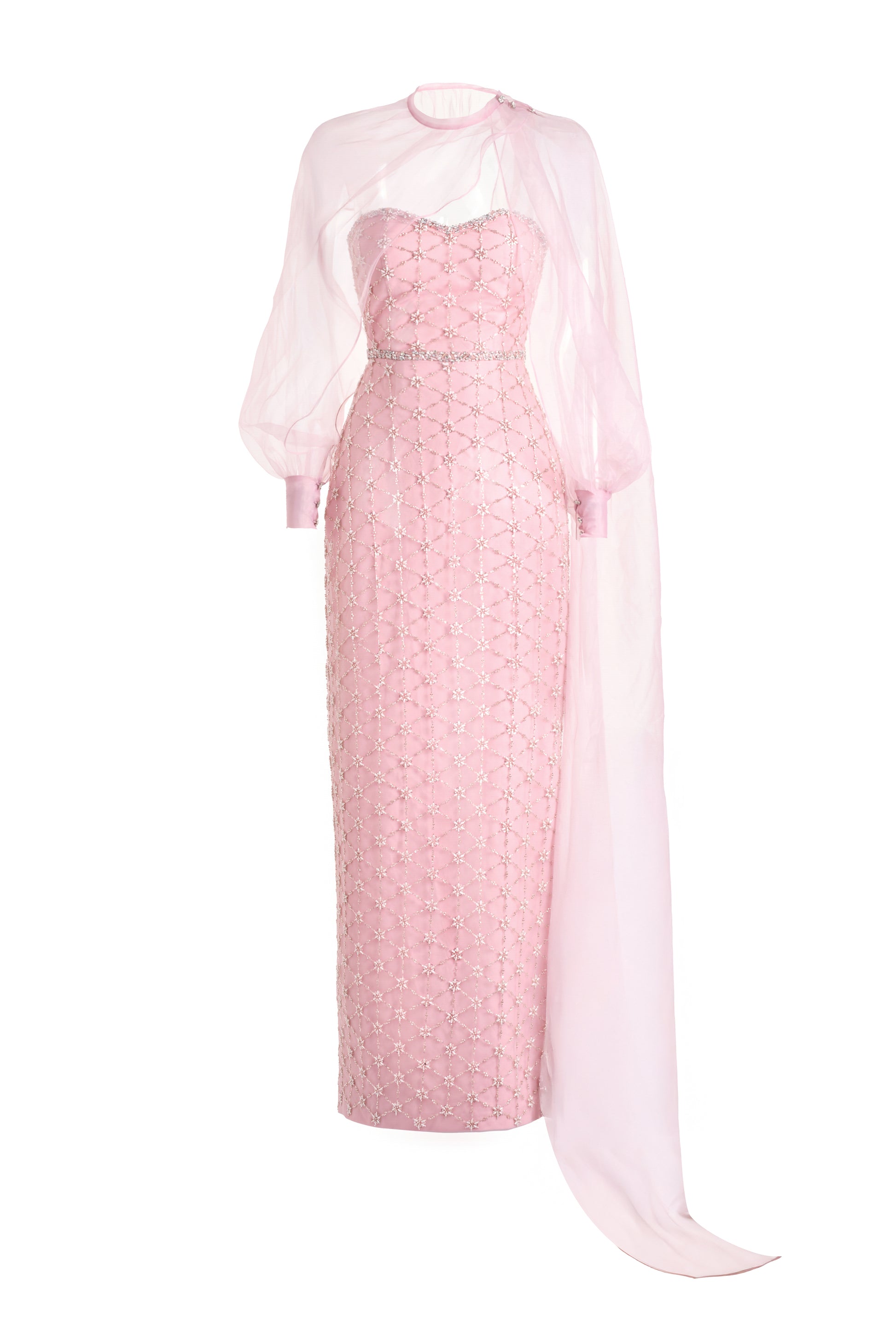 Oaklyn Sheath Bishop Sleeved Polyester Maxi Set