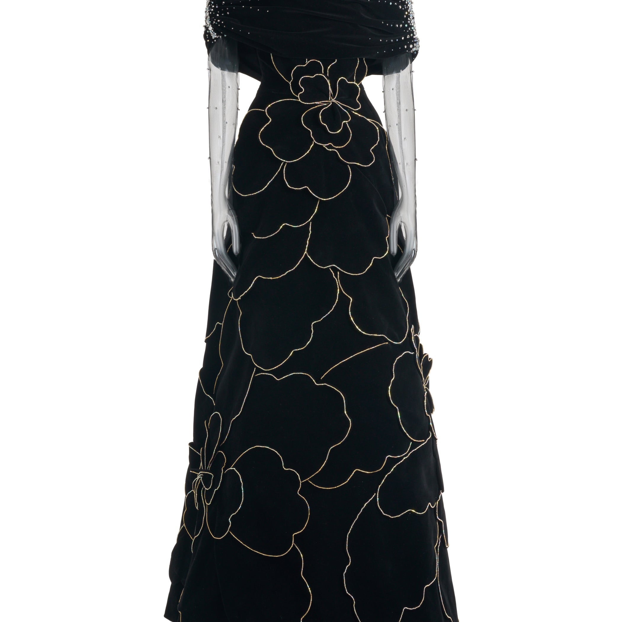 Charli Ball Gown Bead Polyester Maxi Dress