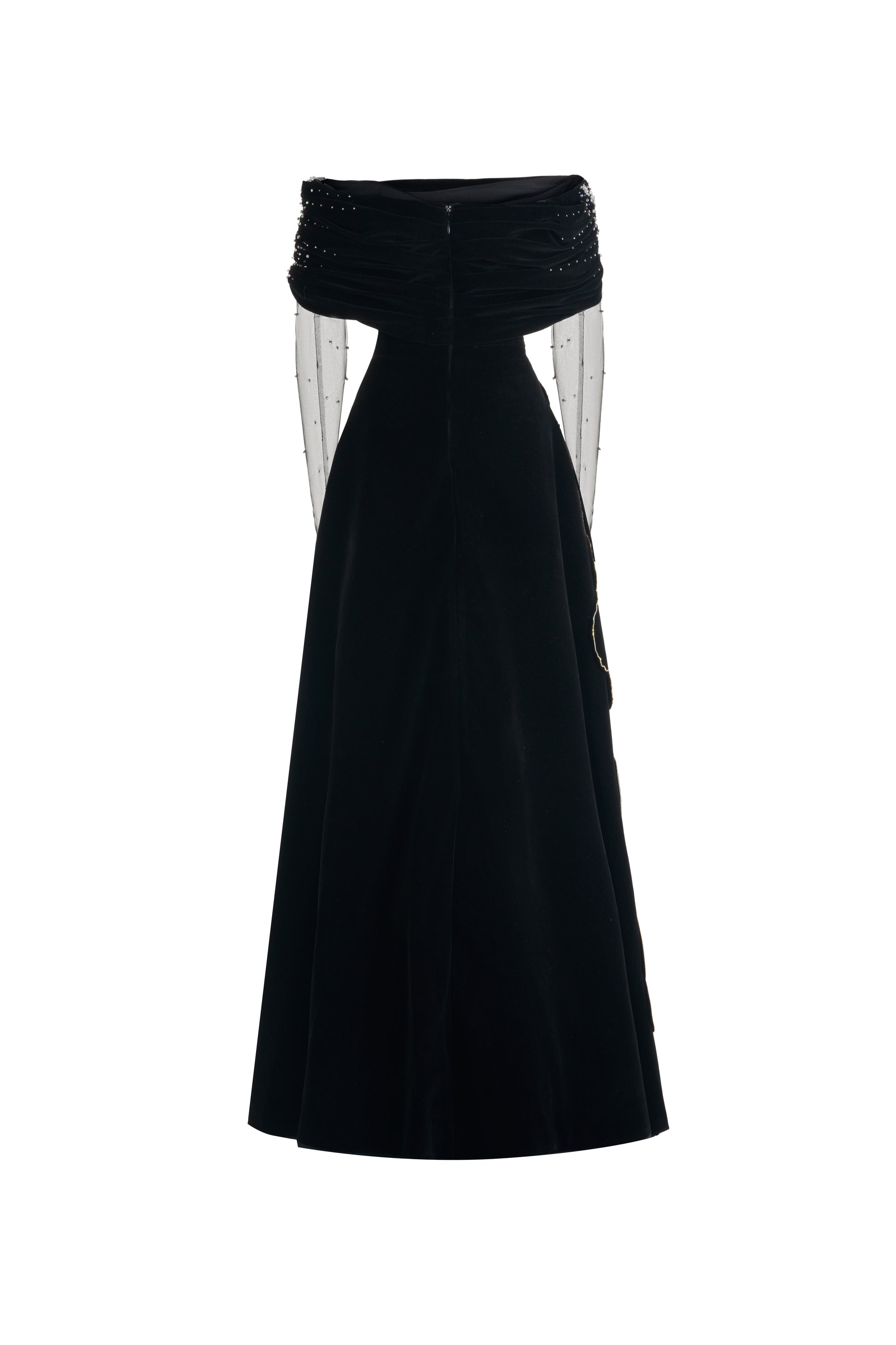 charli maxi dress Women's Charli Ball Gown Bead Velvet Maxi Dress XXS/XS/S/M/L/XL/XXL/3XL/Customize Black MEAN BLVD Black / S