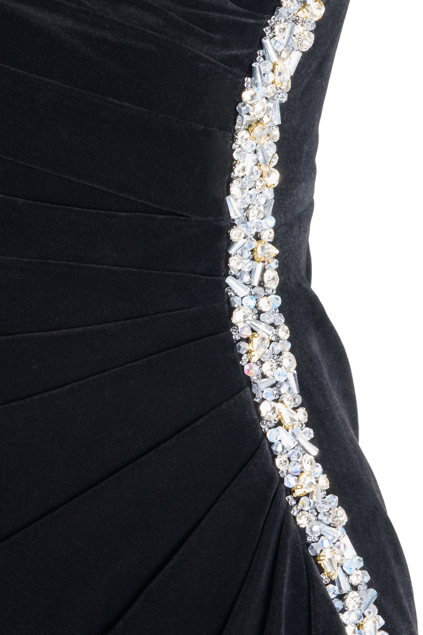 Diana Asymmetric Draped Velvet Maxi Dress