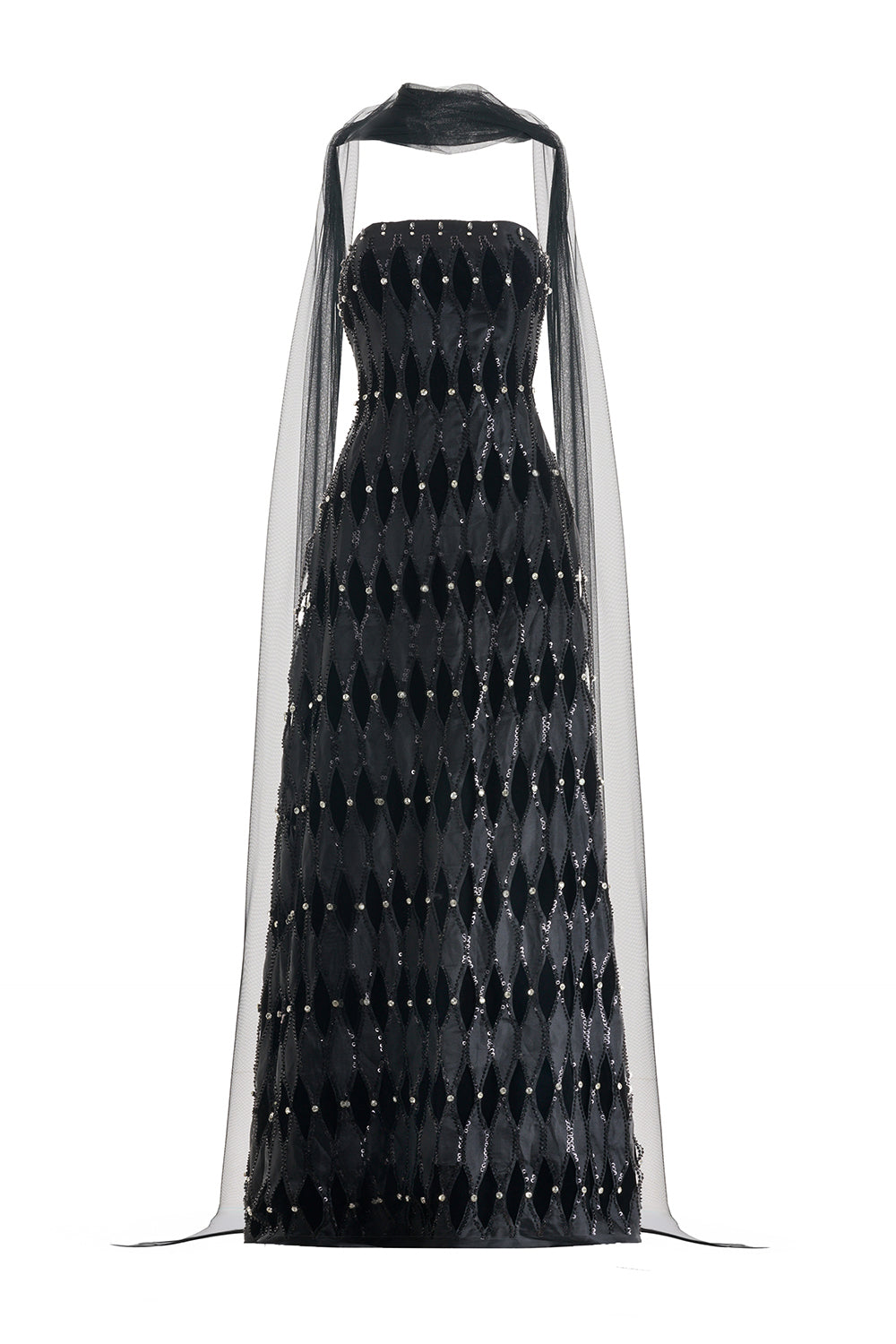 Alaiya Ball Gown Scarf Neck Polyester Maxi Dress