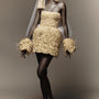 Alisa A-line Straight Across Neck Mesh Mini Dress