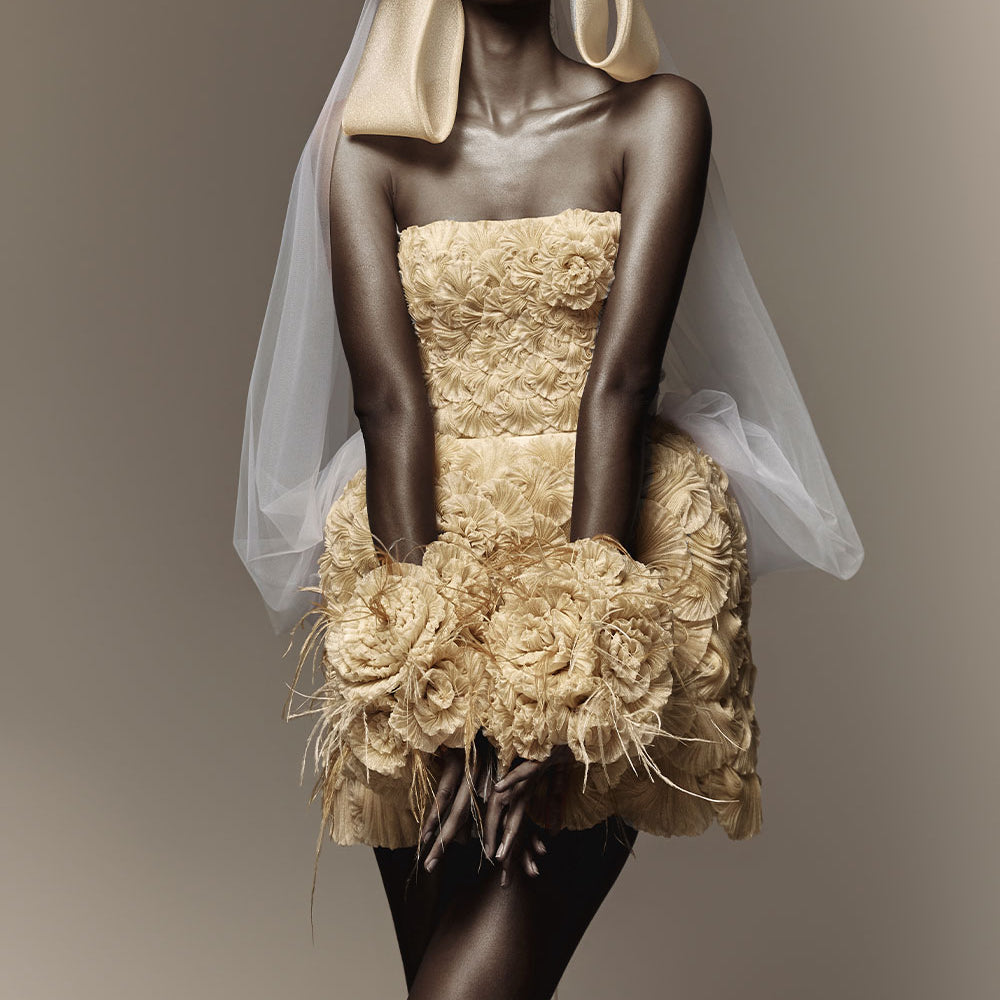 Alisa A-line Flower Applique Mesh Mini Set