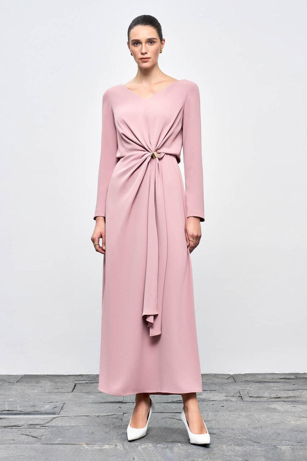 Belle Sarong Long Sleeved Cotton Silk Ankle Length Dress