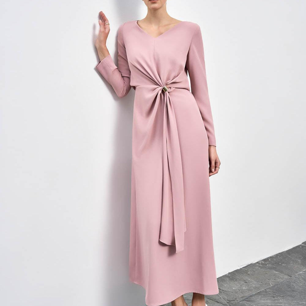 Belle Sarong Long Sleeved Cotton Silk Ankle Length Dress