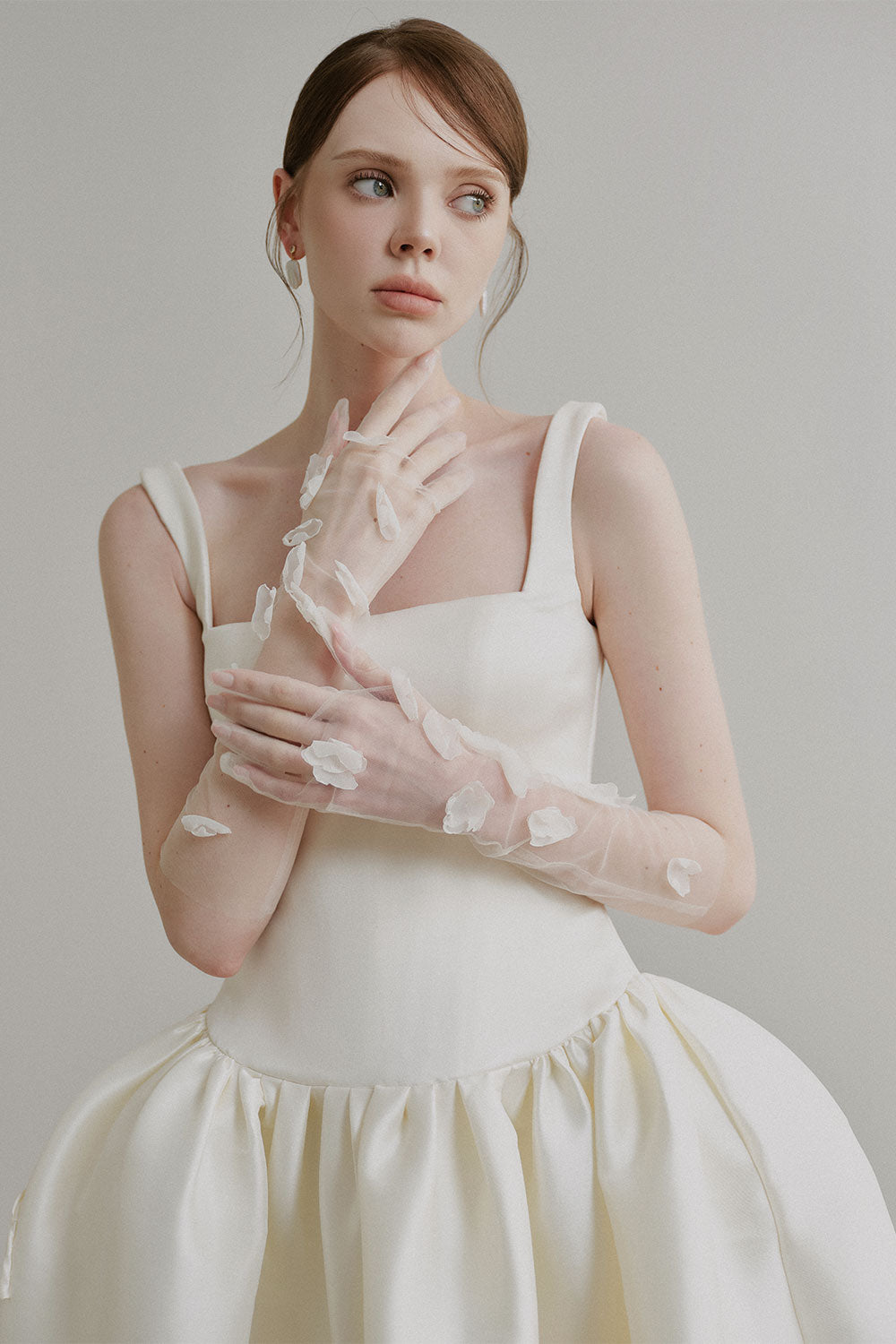 Natalie Puffy Strappy Taffeta Midi Dress