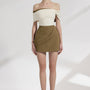 Sora Bodycon Off-Shoulder Cotton Crepe Top