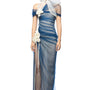 Kaiser Sheath Side Slit Mesh Spandex Maxi Dress