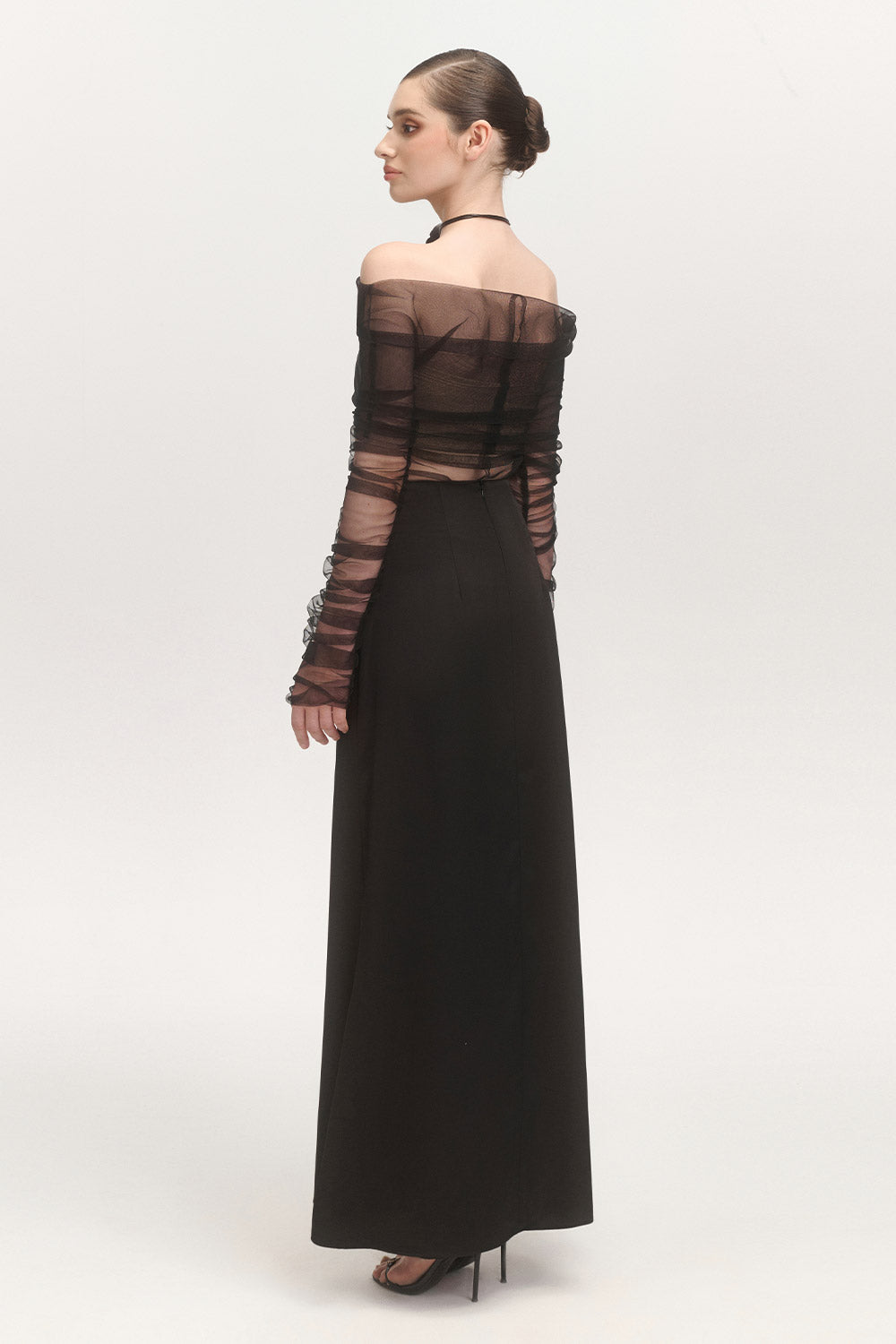 Paxton A-line Basic Silk Blend Maxi Skirt