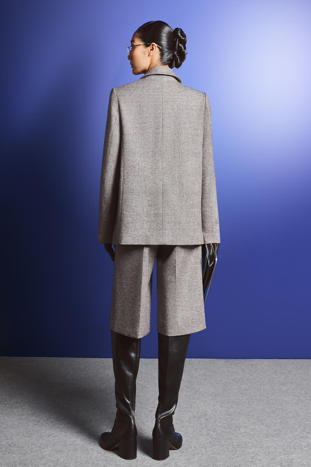 Gilmore Straight V-Neck Tweed Blazer