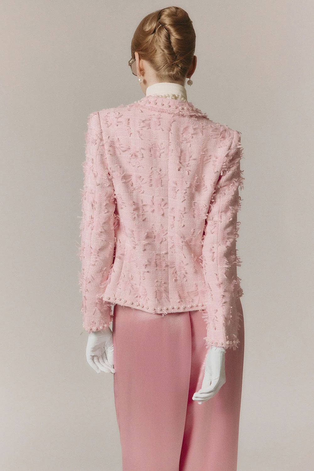 Esper Straight Pleated Silk Floor Length Pants