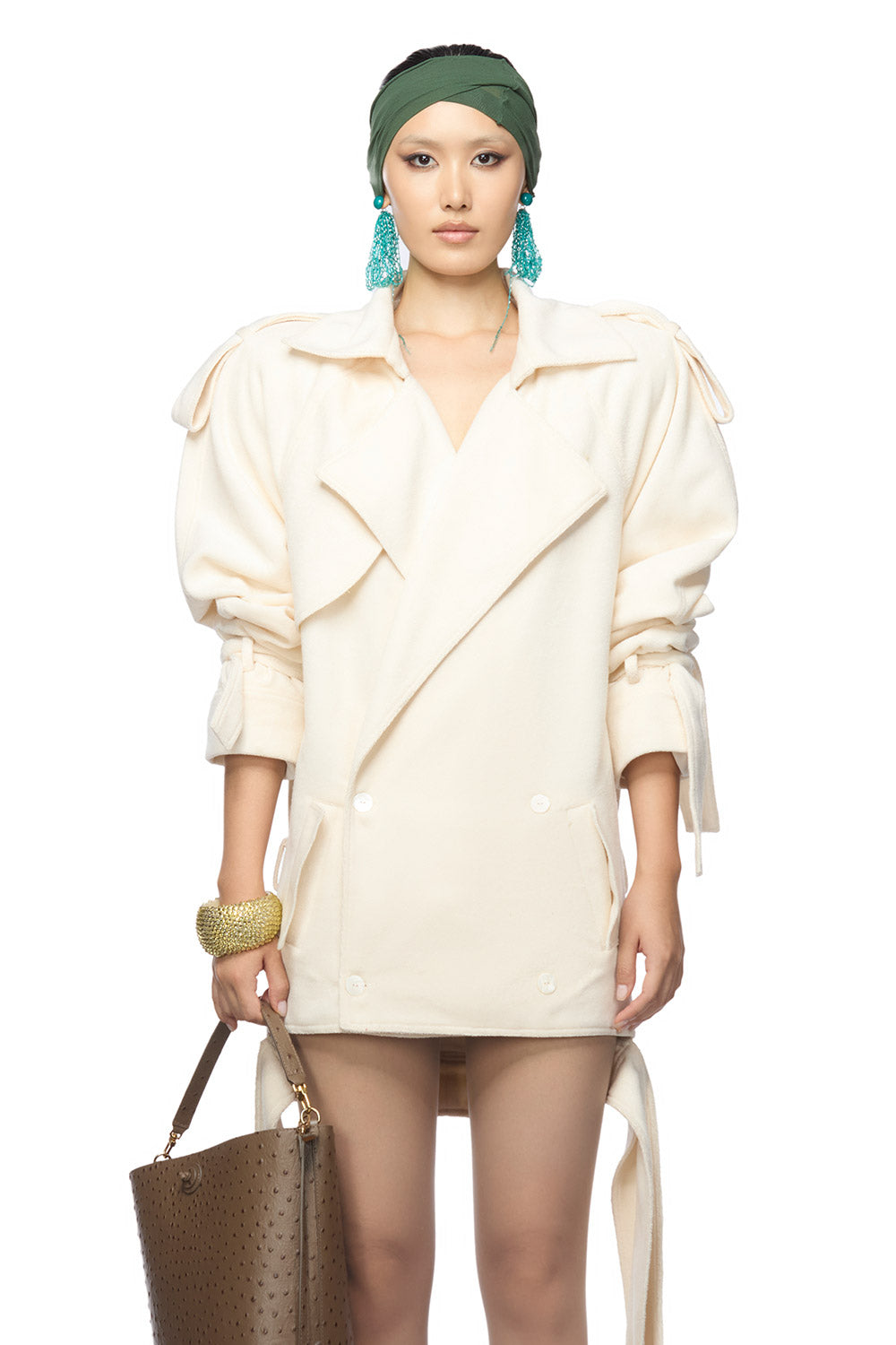 Vickie Straight Double Breasted Cotton Mini Dress