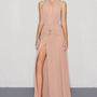 Stefan Slit Halter Neck Chiffon Floor Length Dress