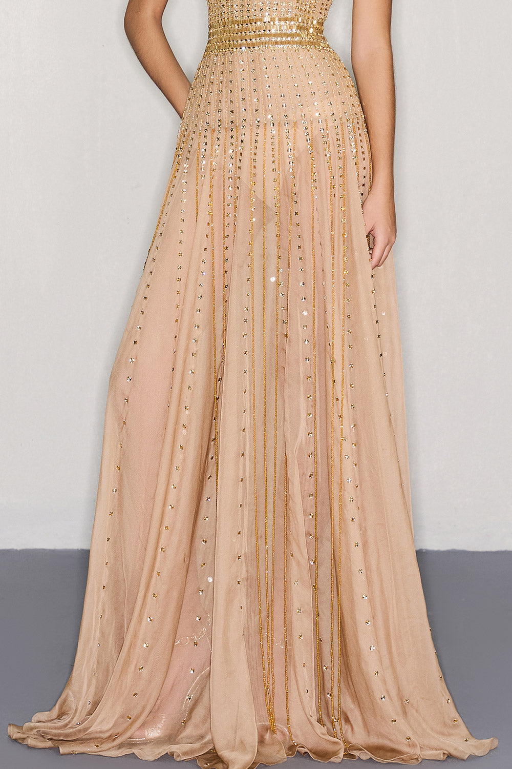 Soren A-line Spaghetti Strap Chiffon Floor Length Dress